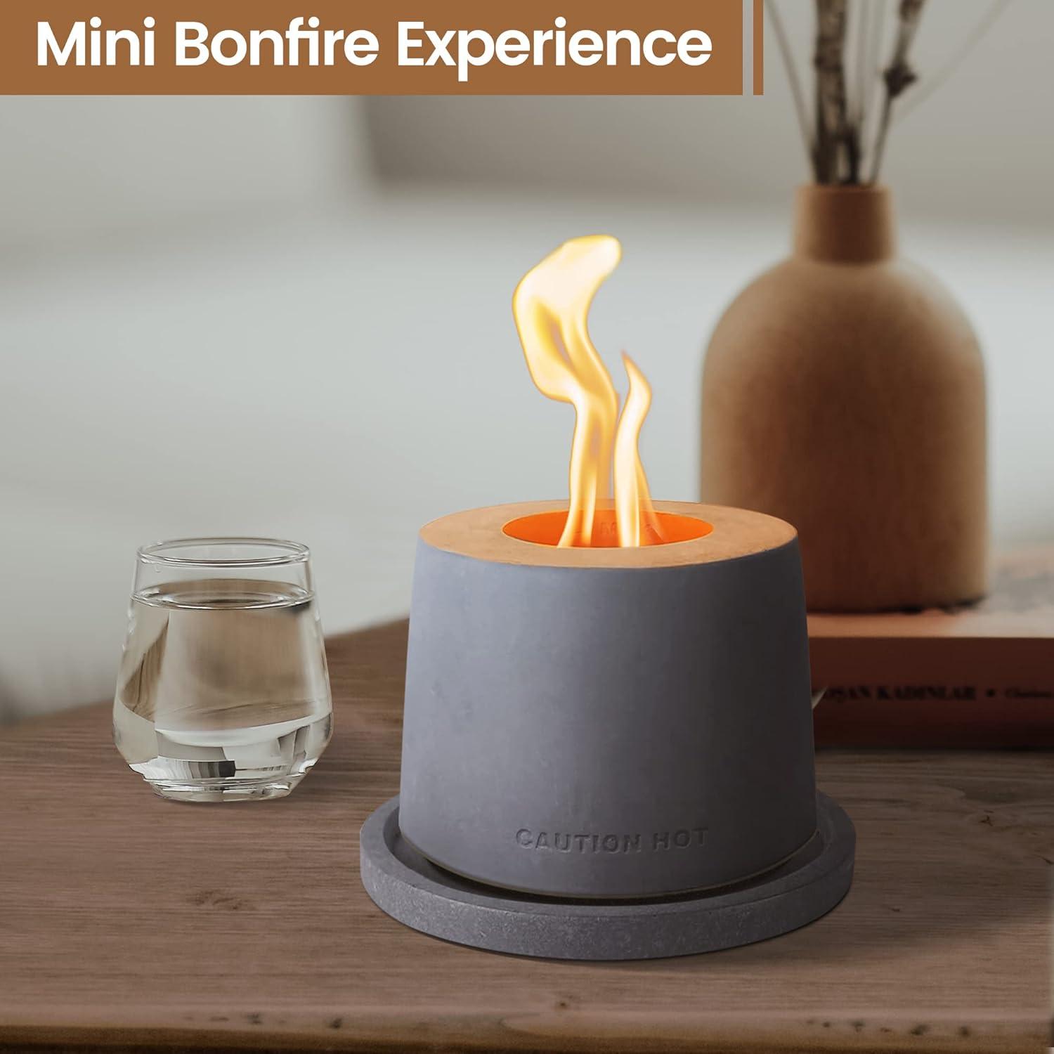 Kante Concrete Bio-Ethanol Smokeless Fire Pit Table