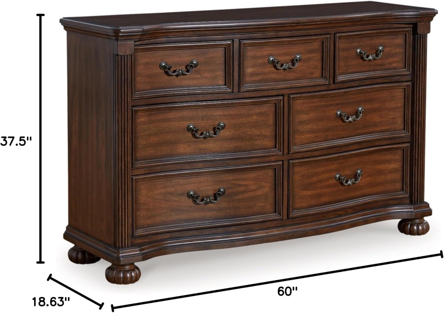 Lavinton Traditional Dark Brown 7-Drawer Dresser with Ball Bearing Glides