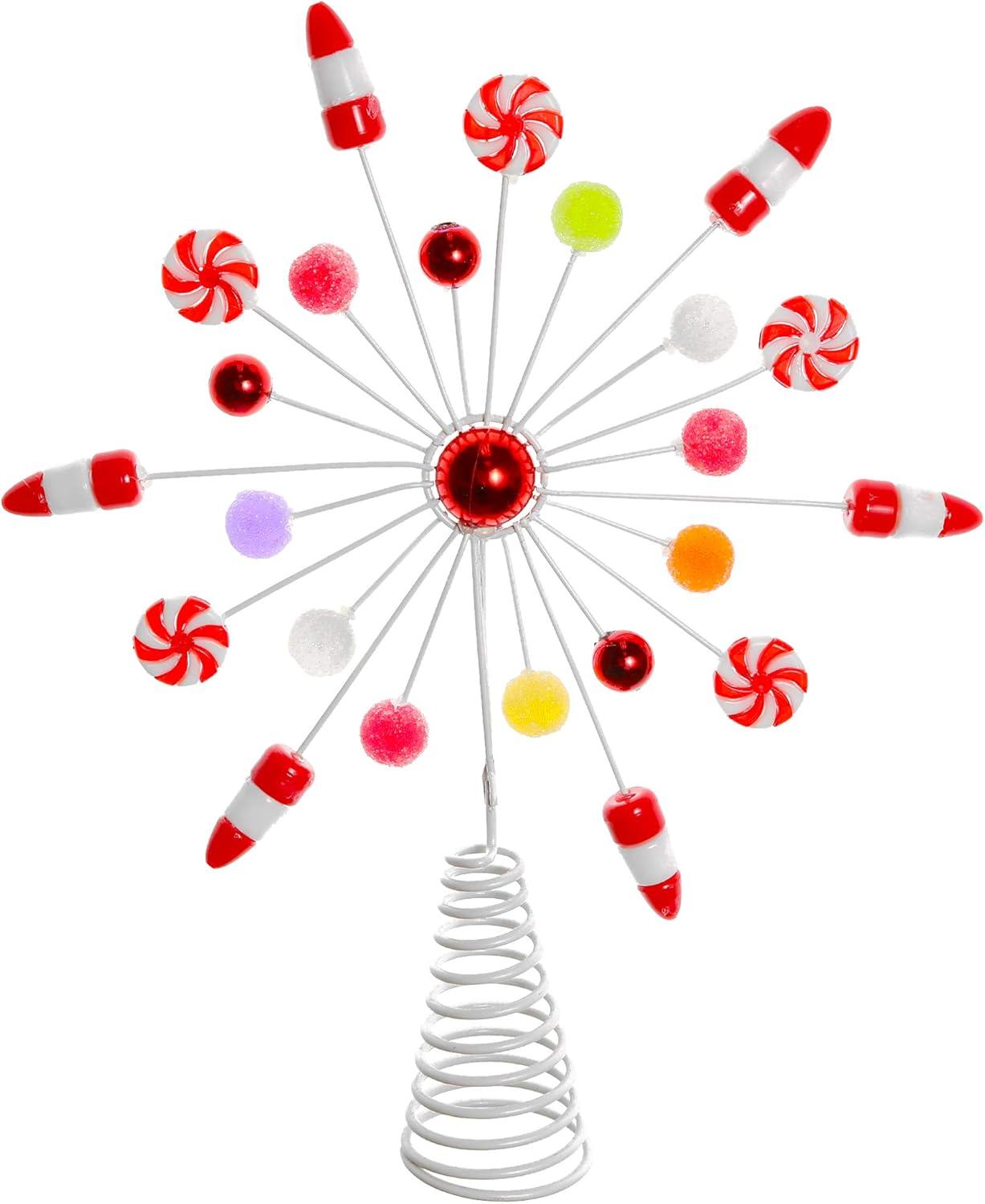 Colorful Candy Snowflake Metal Christmas Tree Topper