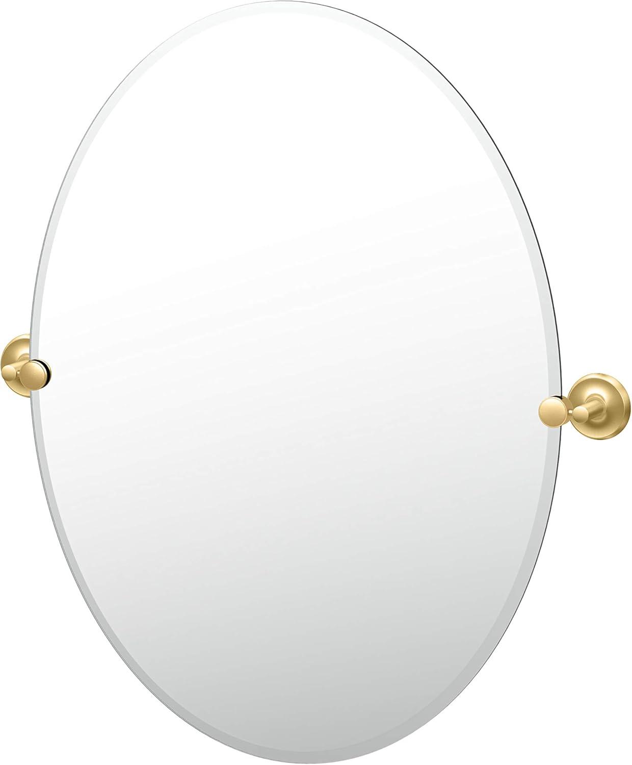 Elegant Beveled Glass Oval Wall Mirror for Damp Locations