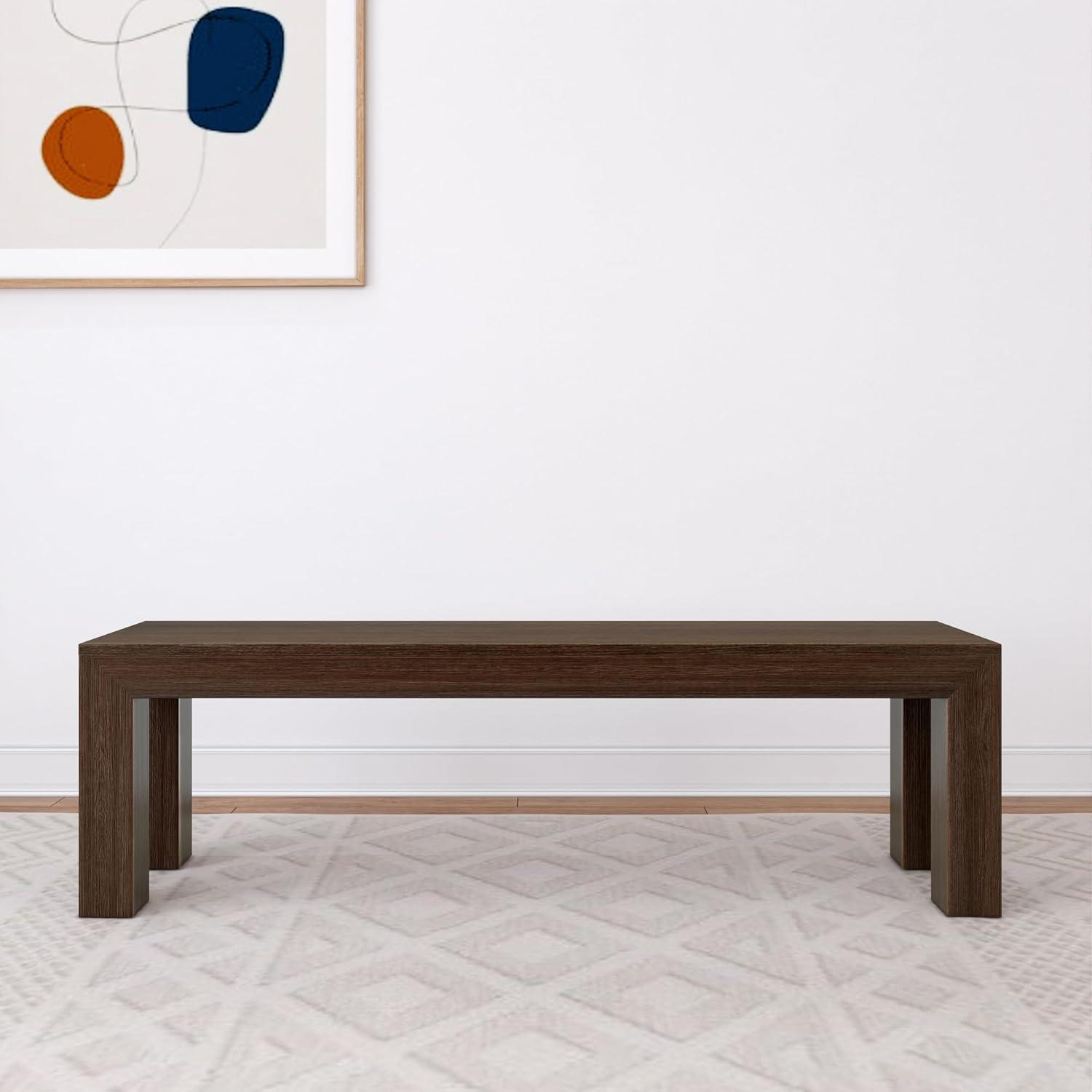 Plank+Beam 60" Modern Wood Dining Bench, Solid Wood Bench for Dining Table