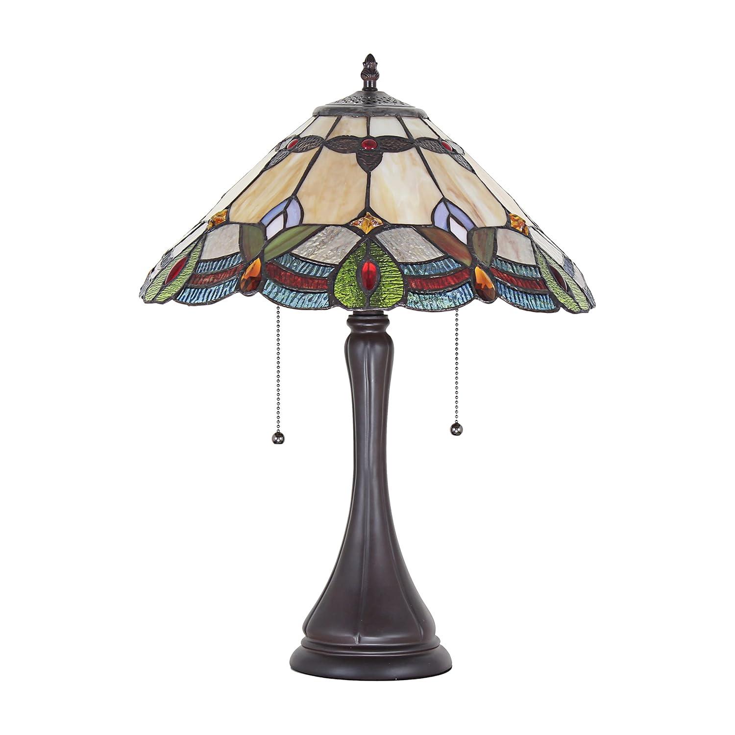 Chloe Lighting Jorgie Tiffany-style 2 Light Table Lamp 16" Shade