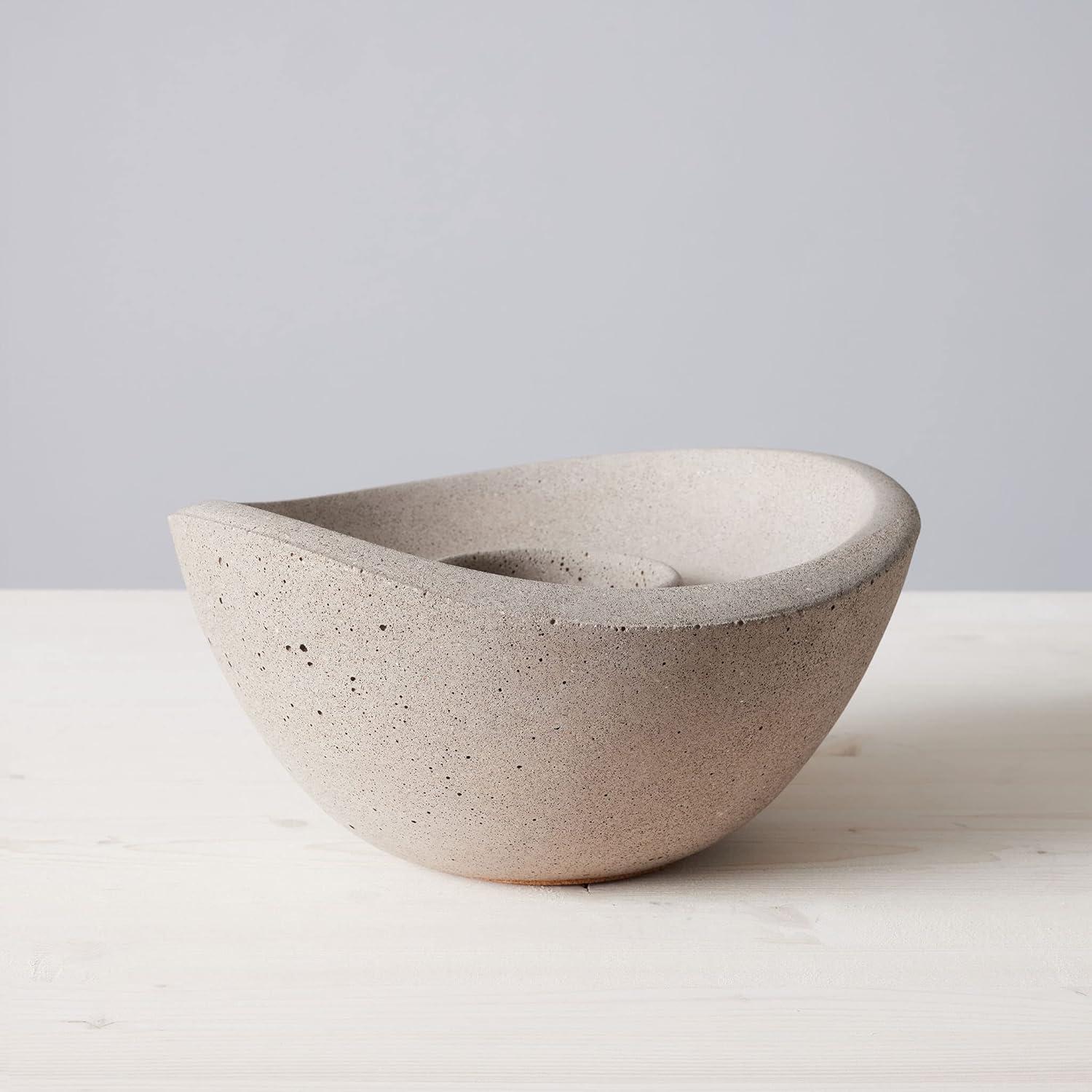 TerraFlame TerraFlame Wave Concrete Table Top Gel Fuel Fire Bowl - Indoor and Outdoor Use
