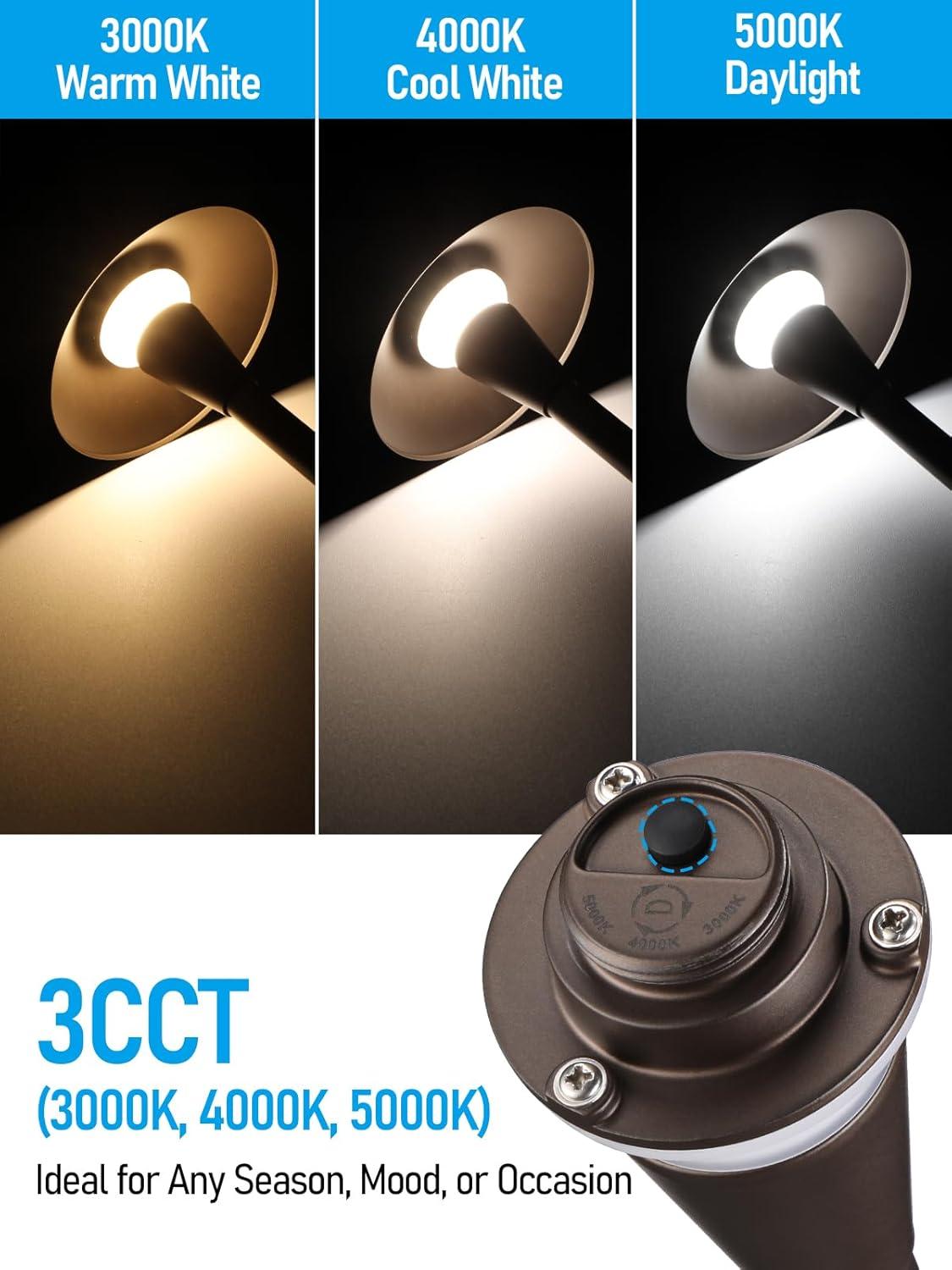 3CCT Low Voltage Landscape Pathway Lights, 5W LED Landscape Path Light, Aluminum, Oil Rubbed Bronze (Set of 12)