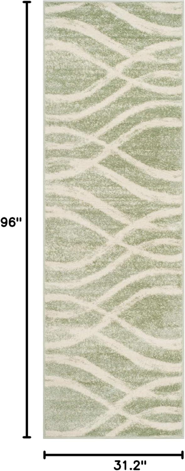 Adirondack ADR125 Machine Made Indoor Area Rug - Sage/Cream - 4'x4' - Safavieh