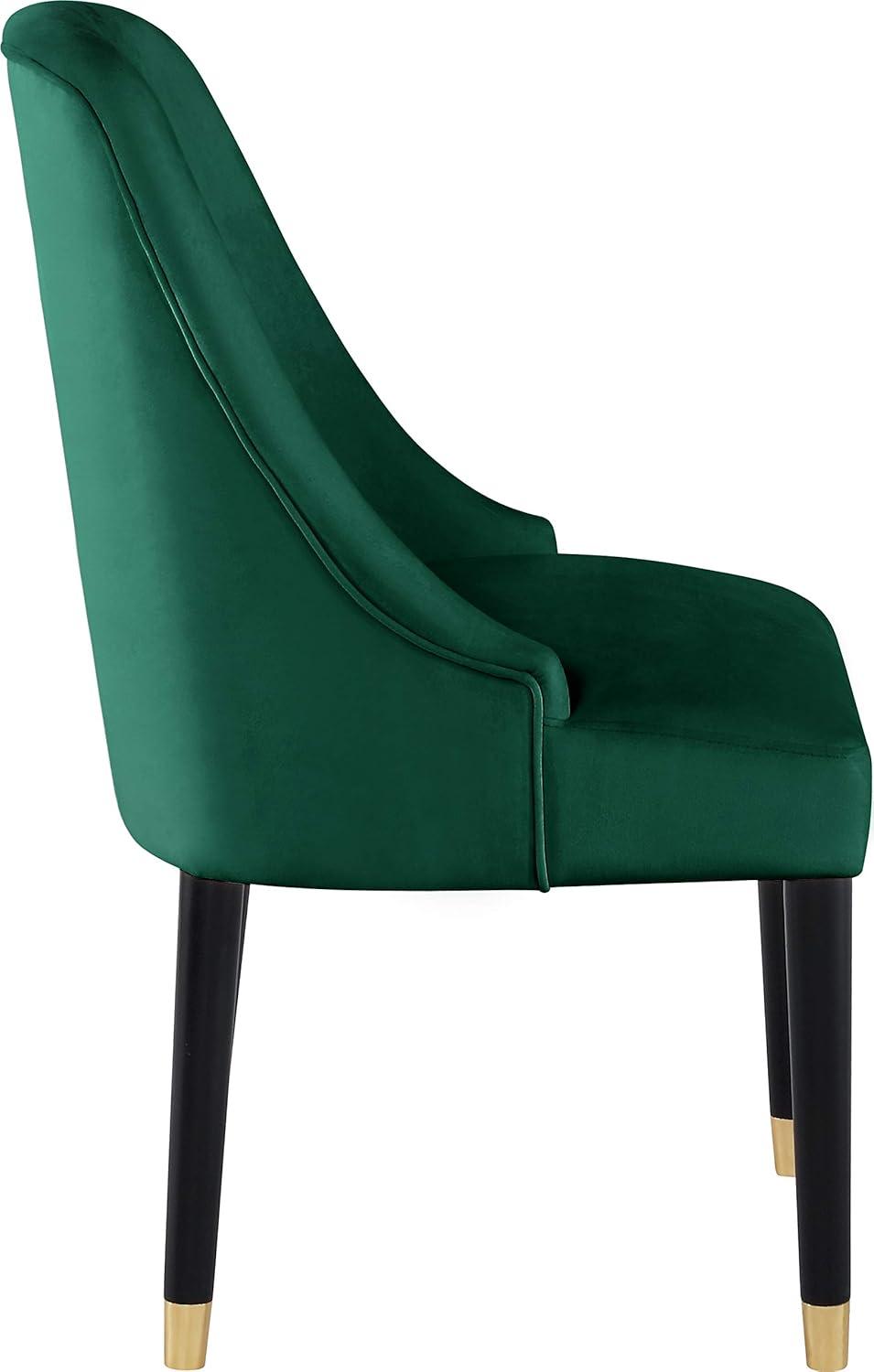 Meridian Furniture Omni Green Velvet Dining Chair with Black Legs (Set of 2)