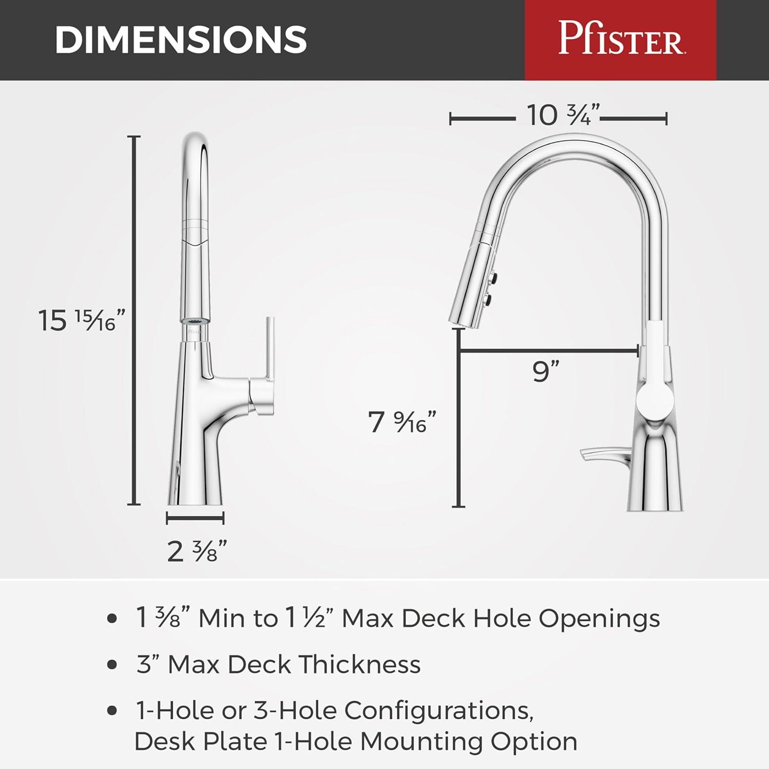 Tasso Polished Chrome Pull-Down Kitchen Faucet with Soap Dispenser