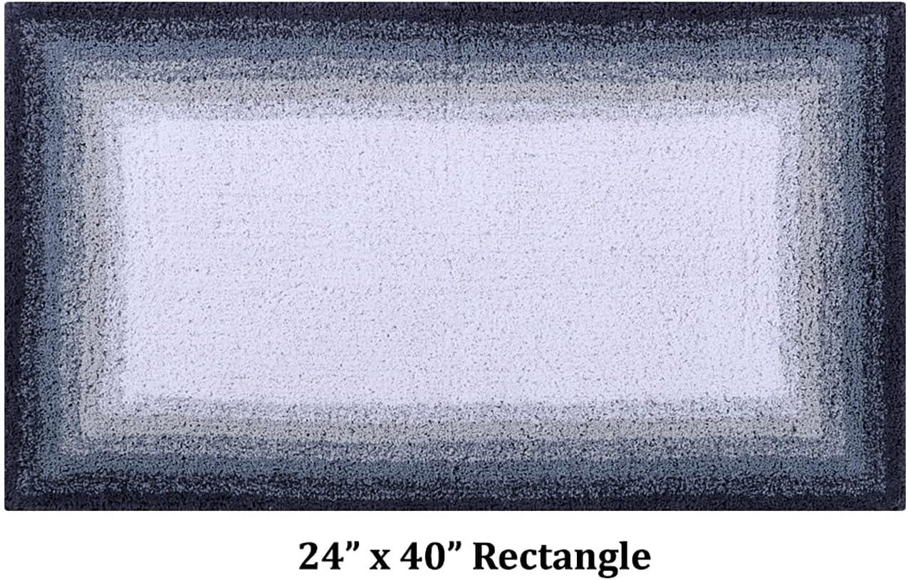 Better Trends Torrent 100% Cotton Tufted Non- Slip Backing Bath Rug 24" x 40" Rectangle - Gray