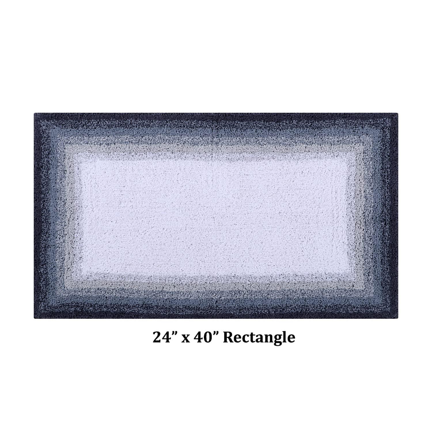 Better Trends Torrent 100% Cotton Tufted Non- Slip Backing Bath Rug 24" x 40" Rectangle - Gray