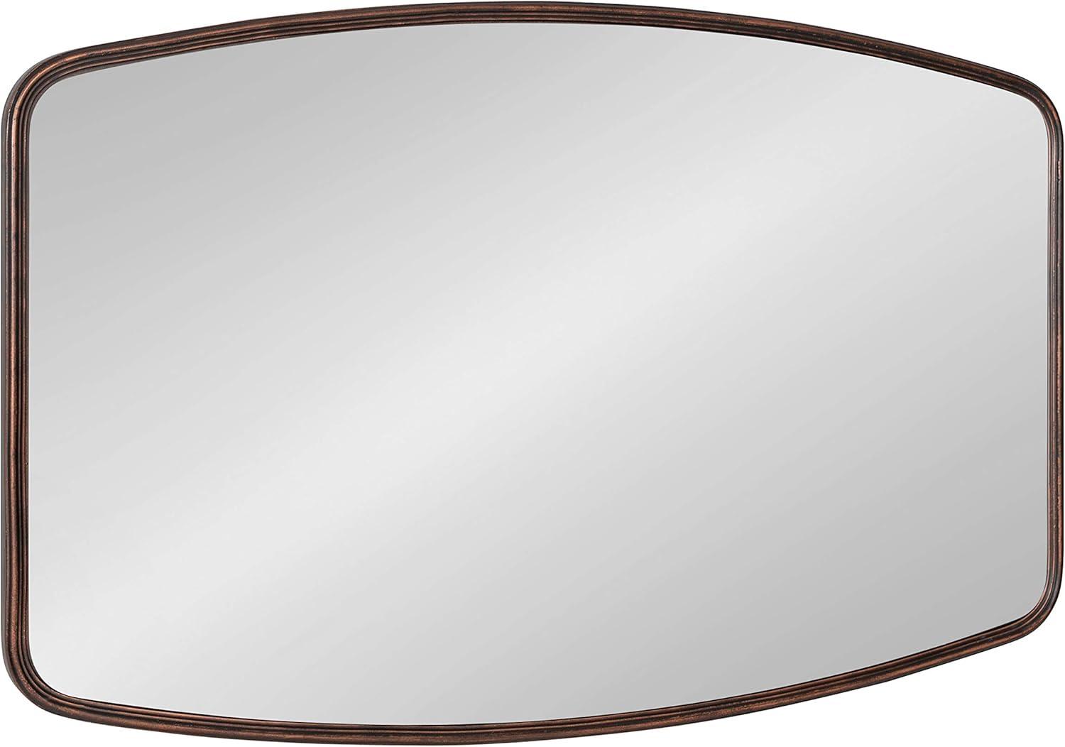 Kate and Laurel Caskill Modern Barrel Mirror, 20 x 32, Bronze, Rounded Rectangle Mirror for Wall