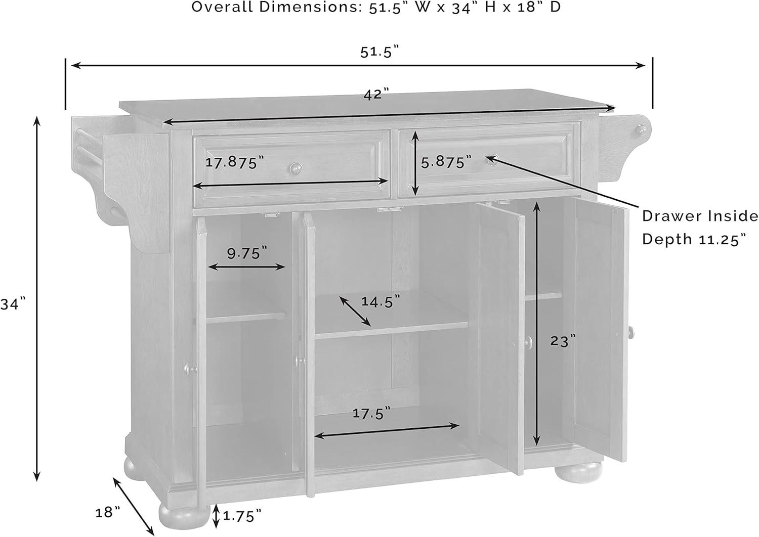 Alexandria Stainless Steel Top Kitchen Island Wood/Black - Crosley: Hardwood Frame, 6 Shelves, 2 Drawers