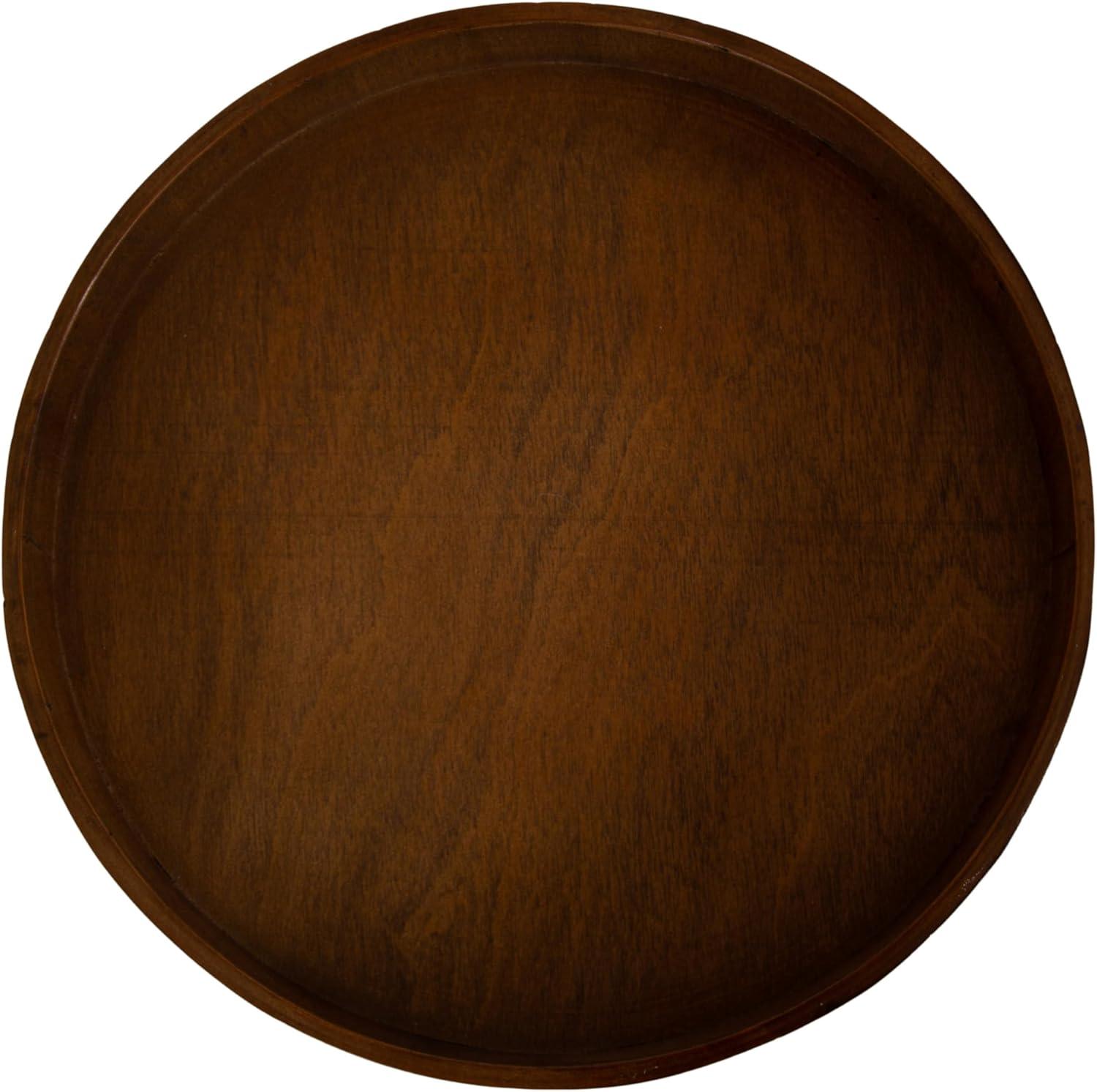 Kate and Laurel Bellport Pedestal End Table, 10x10x22, Rustic Brown