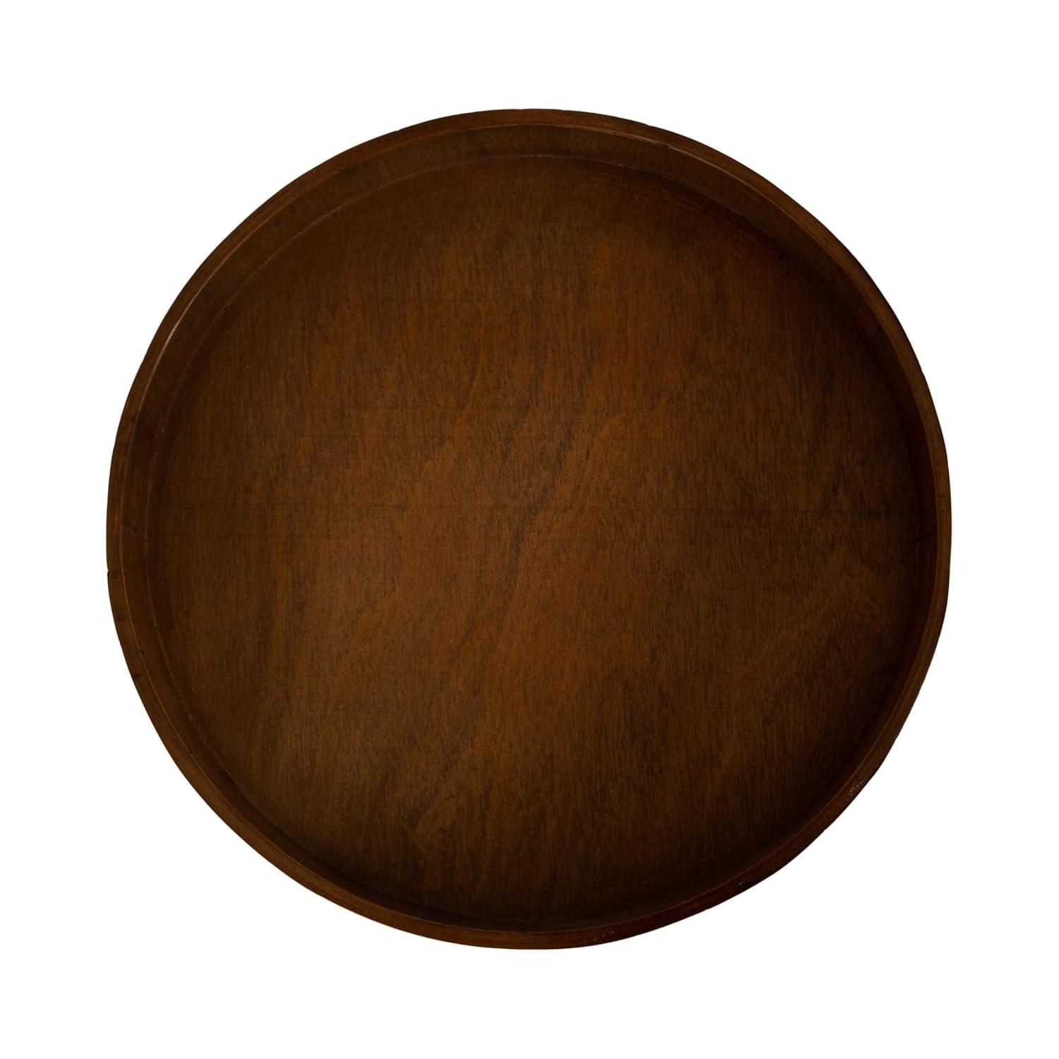 Kate and Laurel Bellport Pedestal End Table, 10x10x22, Rustic Brown