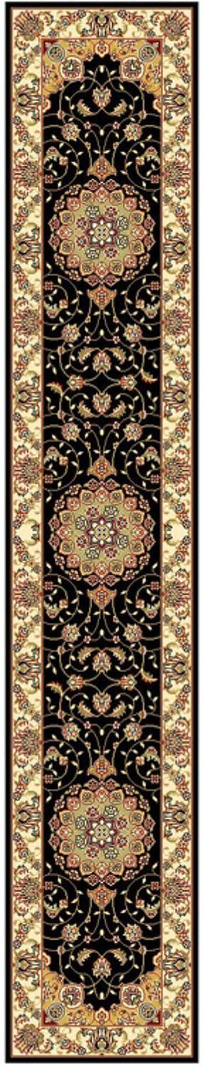 Lyndhurst LNH329 Power Loomed Area Rug - Black/Ivory - 4'x6' - Safavieh