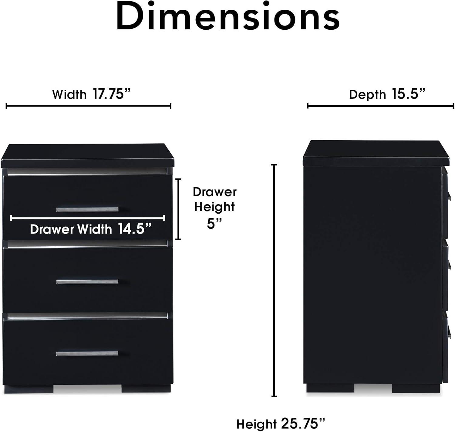 Sloan Belmont 3-Drawer Nightstand