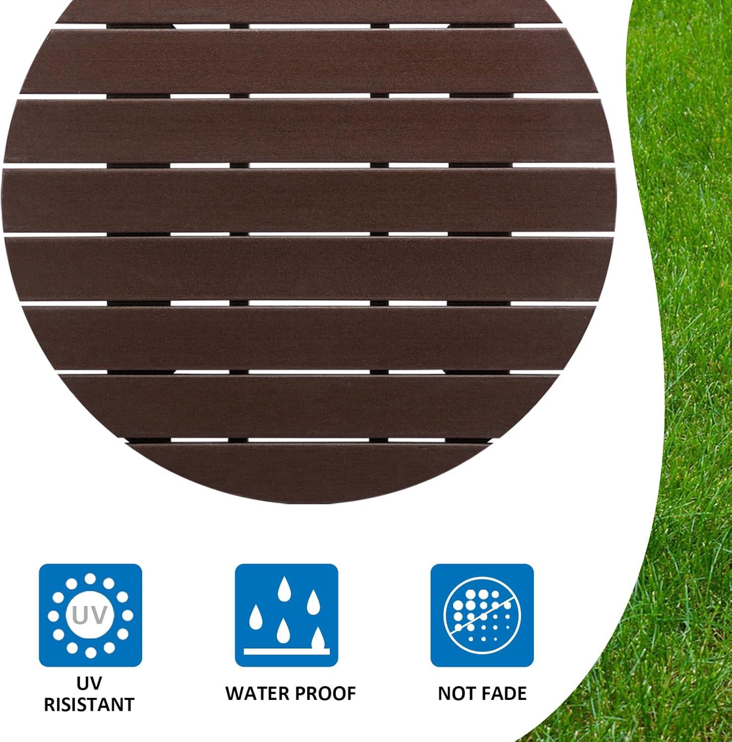 White Round Plastic Outdoor Adirondack Side Table