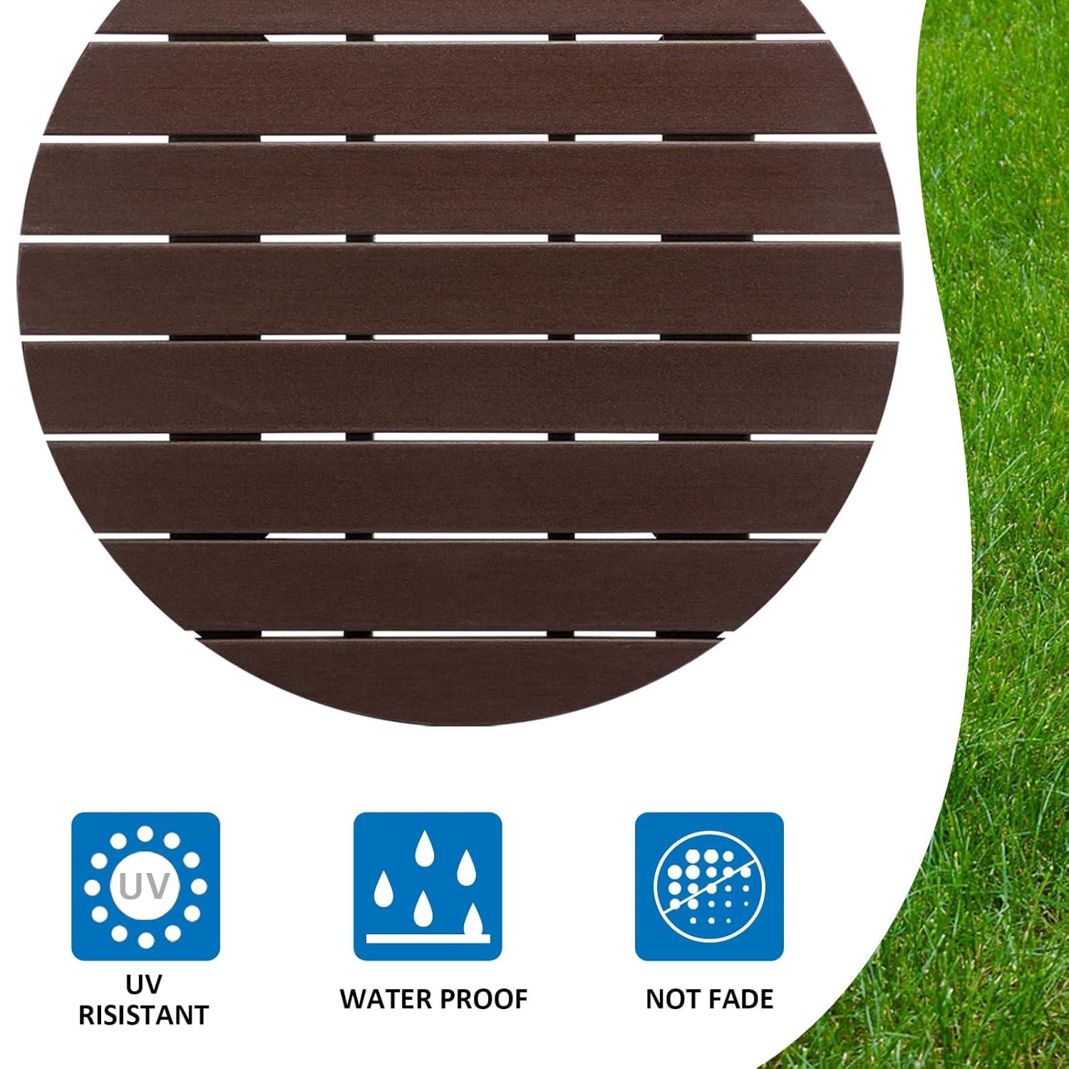 White Round Plastic Outdoor Adirondack Side Table