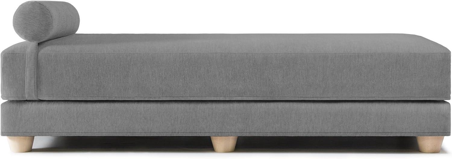 Grey Upholstered Queen Daybed with Maple Wood Frame