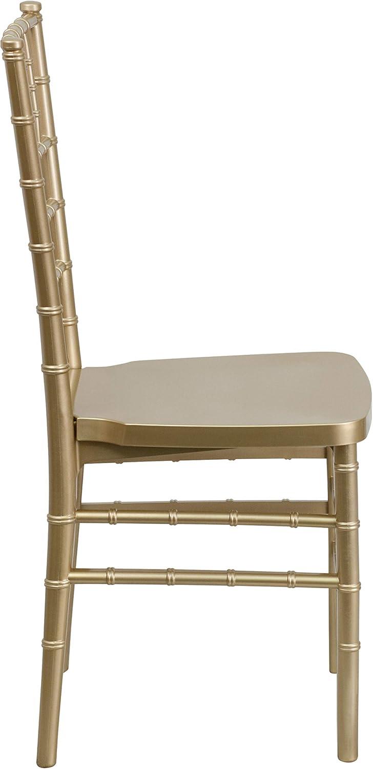 Elegant Gold Resin Chiavari Mid-Back Banquet Chair