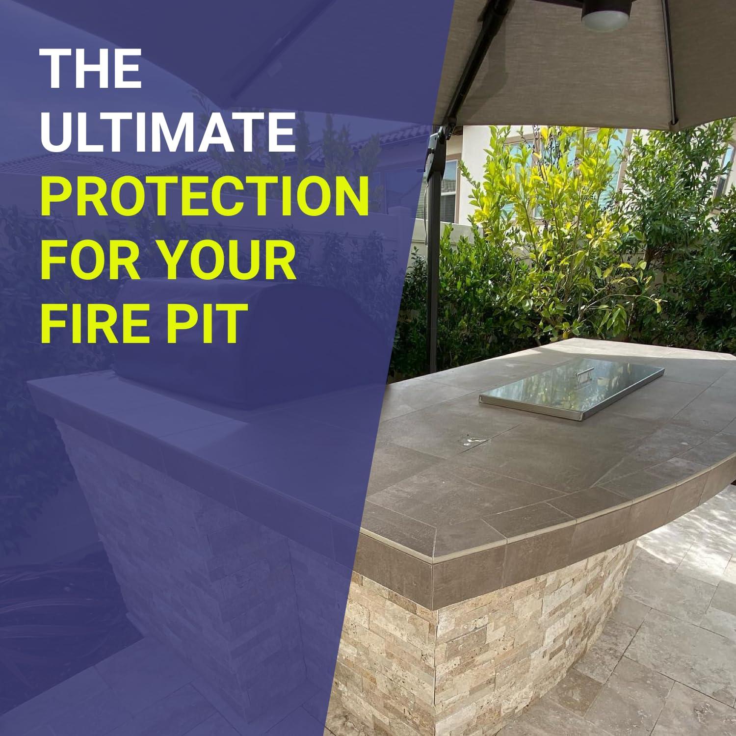American Fireglass Square Stainless Steel Fire Pit Lid