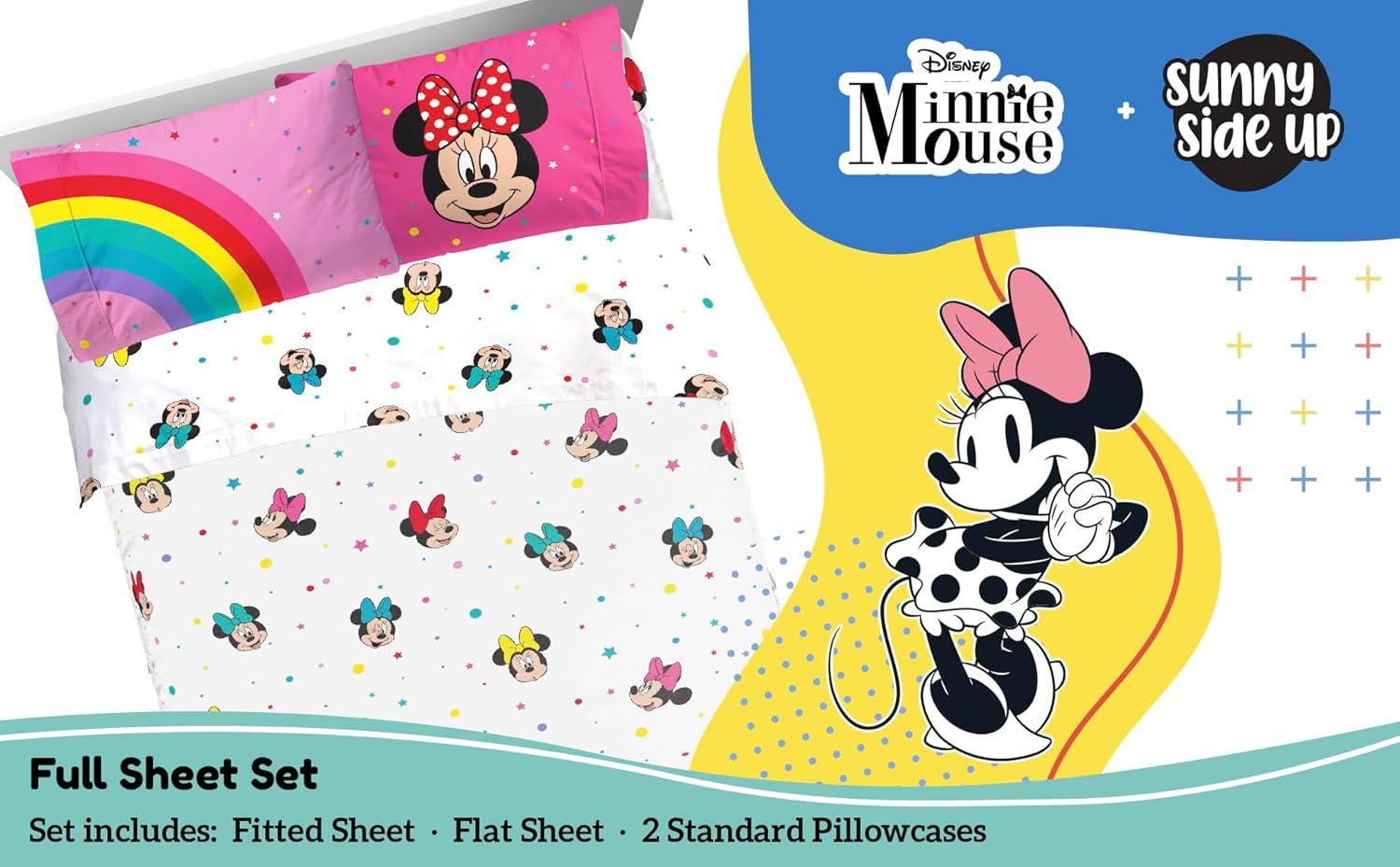 Sunny Side Up Disney Minnie Mouse Rainbow Dots Sheet Set