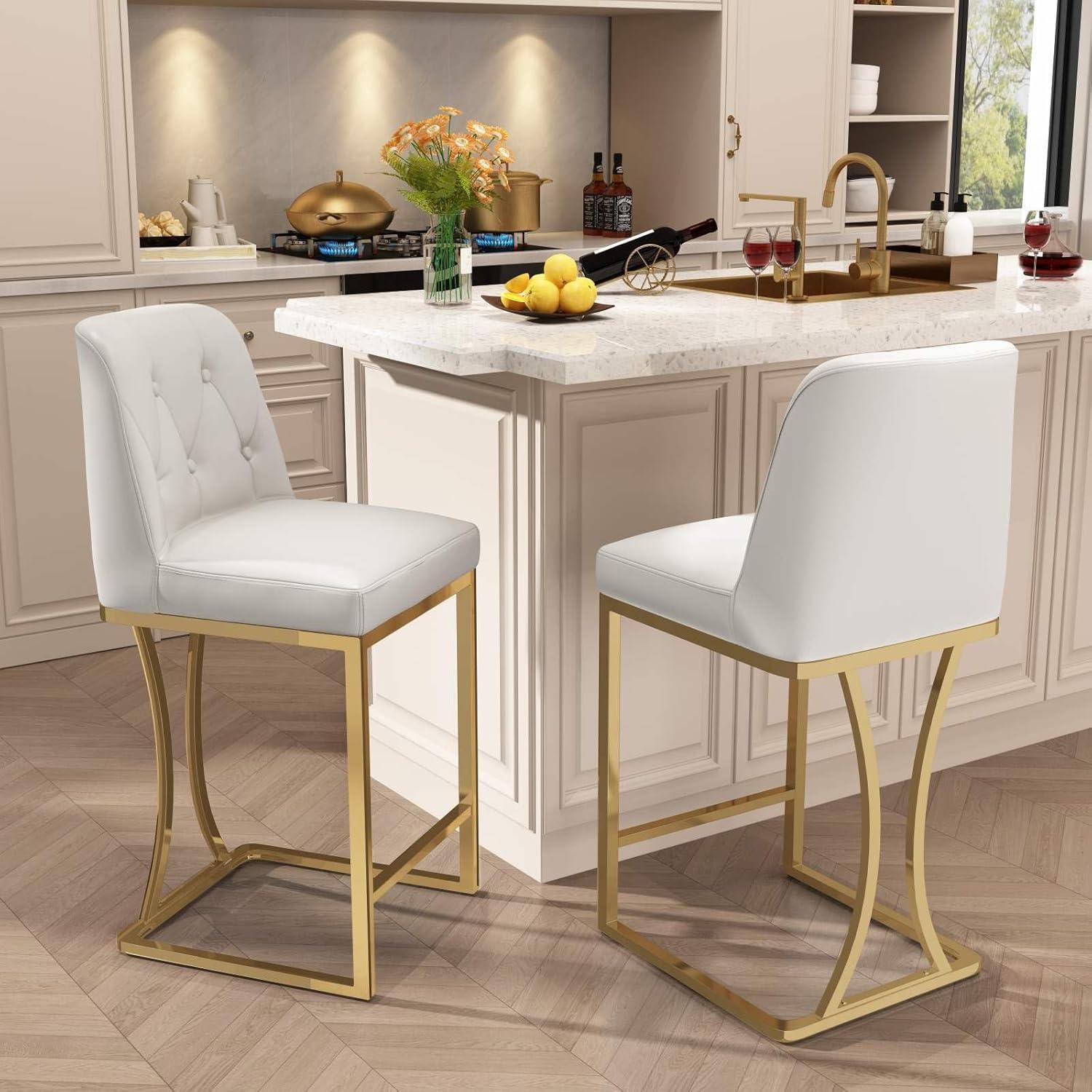 Mercer41 24" Counter Height Bar Stools with Back Kitchen Island Stools