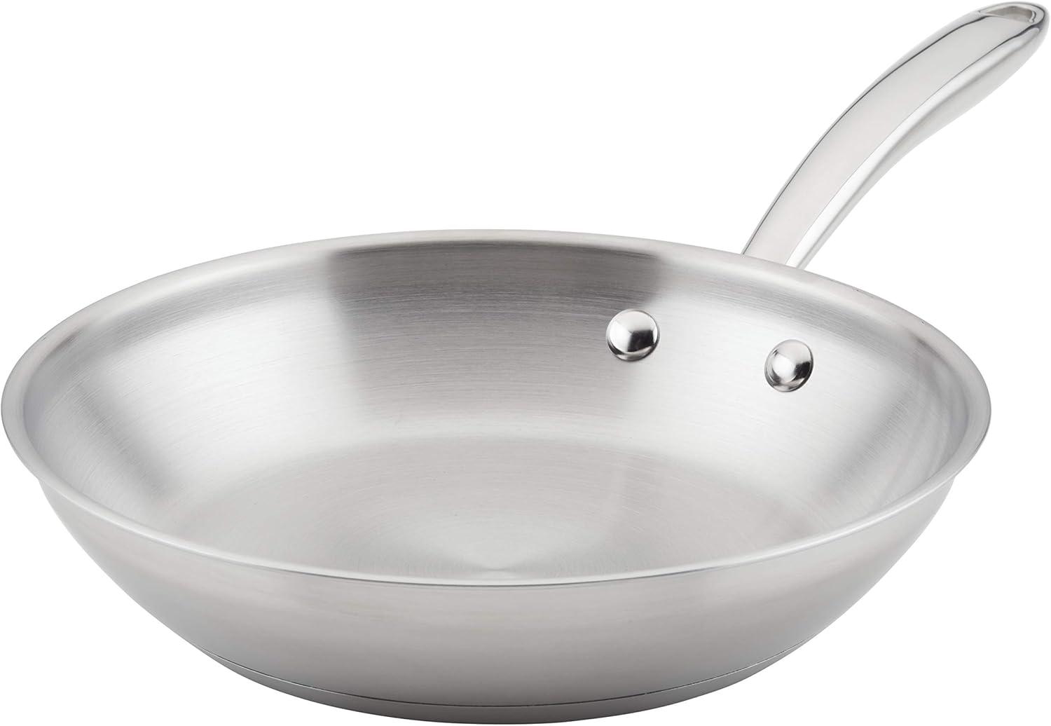 Rachael Ray Rachael Ray Professional Stainless Steel Induction Frying Pan / Skillet, 10 Inch, Silver
