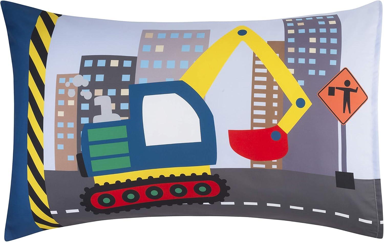 EVERYDAY KIDS Under Construction Twin Size Bed Sheet Set  3-Piece Twin Size Sheets Set Includes Flat Sheet, Fitted Sheet and Pillowcase