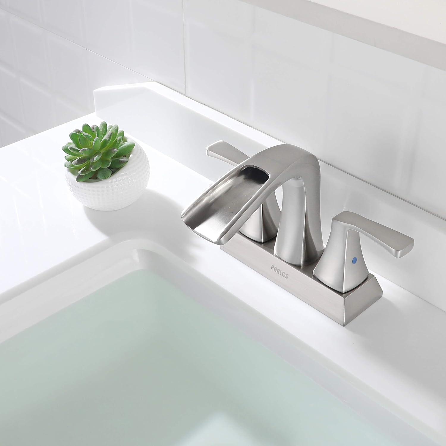 Doris Waterfall Centerset 2-handle Bathroom Faucet with Drain Assembly