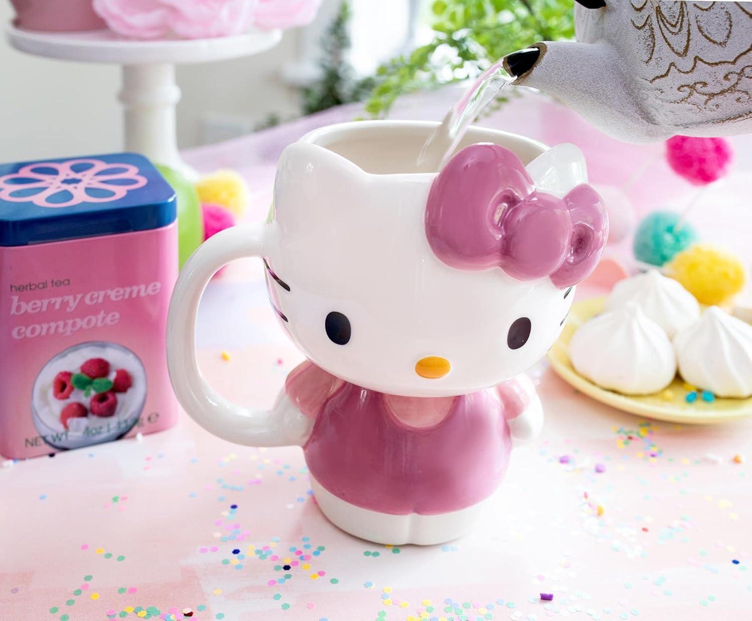 Silver Buffalo Sanrio Hello Kitty 3D Sculpted Ceramic Mug | Holds 20 Ounces