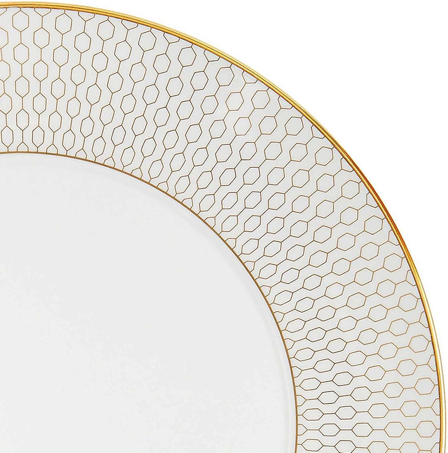 Gio Gold 8" Porcelain Salad Plate with Geometric Pattern