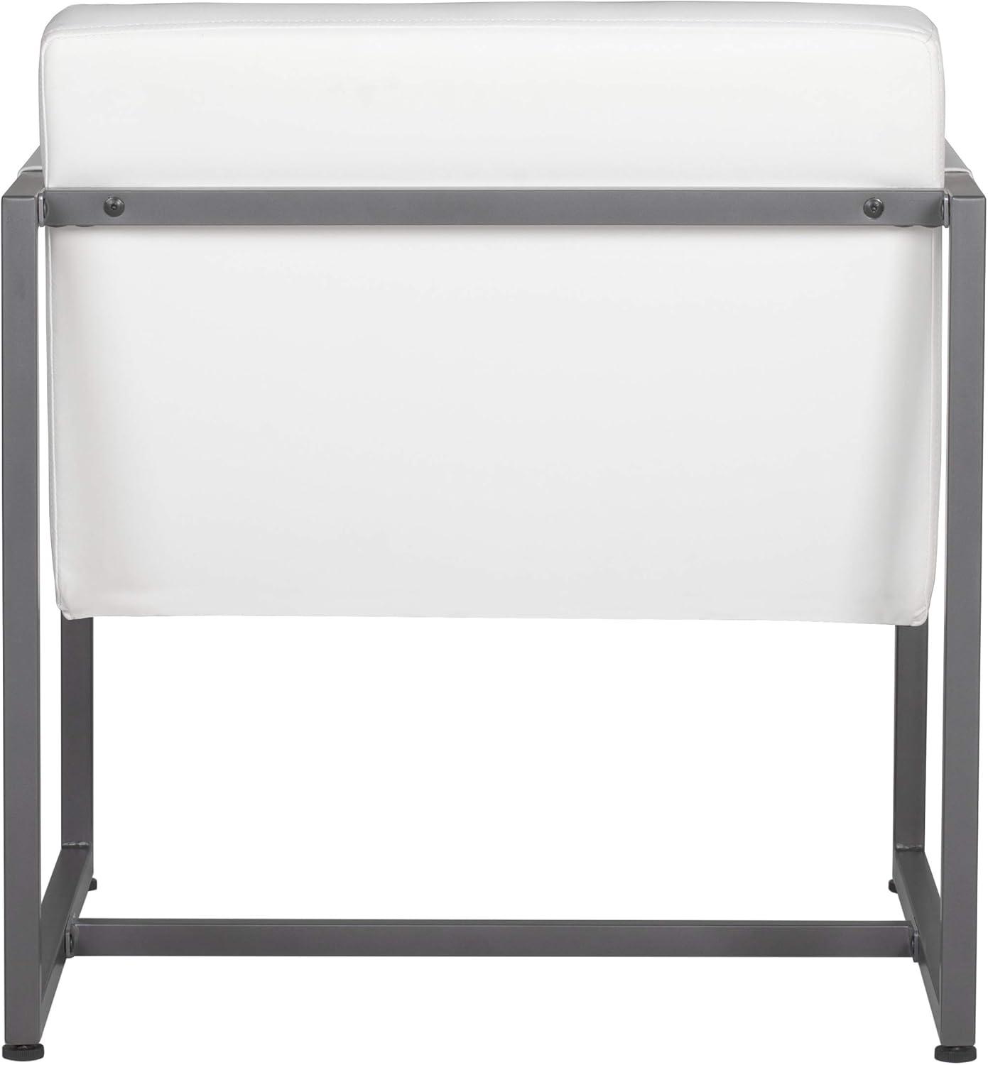 Camber Accent Chair White - Studio Designs Home: Mid-Century Faux Leather, Metal Frame, 250lbs Capacity