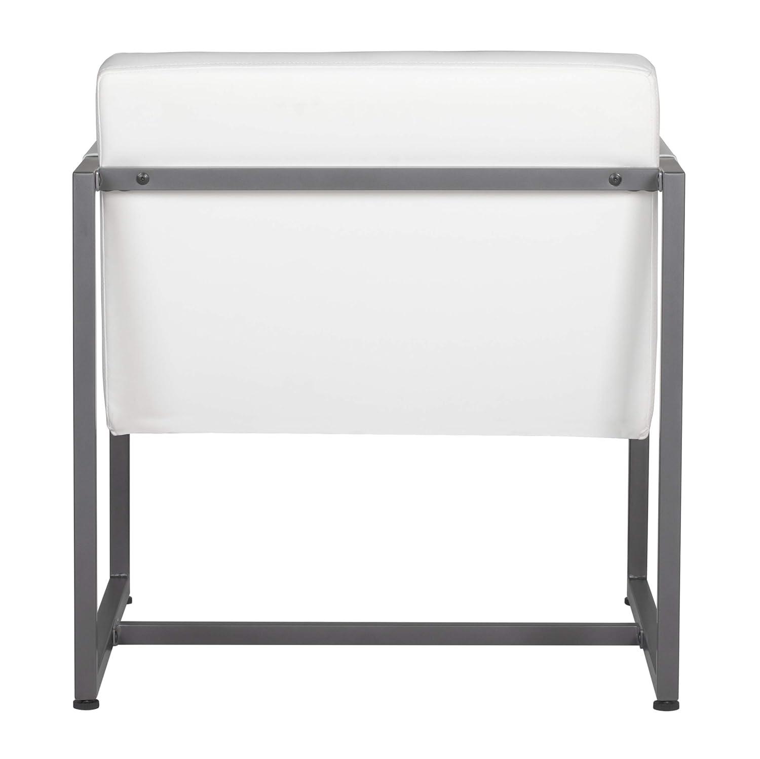 Camber Accent Chair White - Studio Designs Home: Mid-Century Faux Leather, Metal Frame, 250lbs Capacity