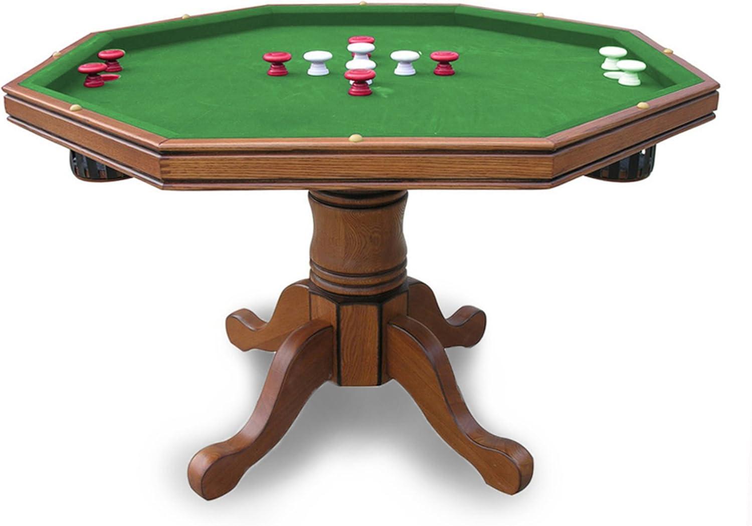 Oak 3-in-1 Poker Table with Black Felt and 4 Chairs