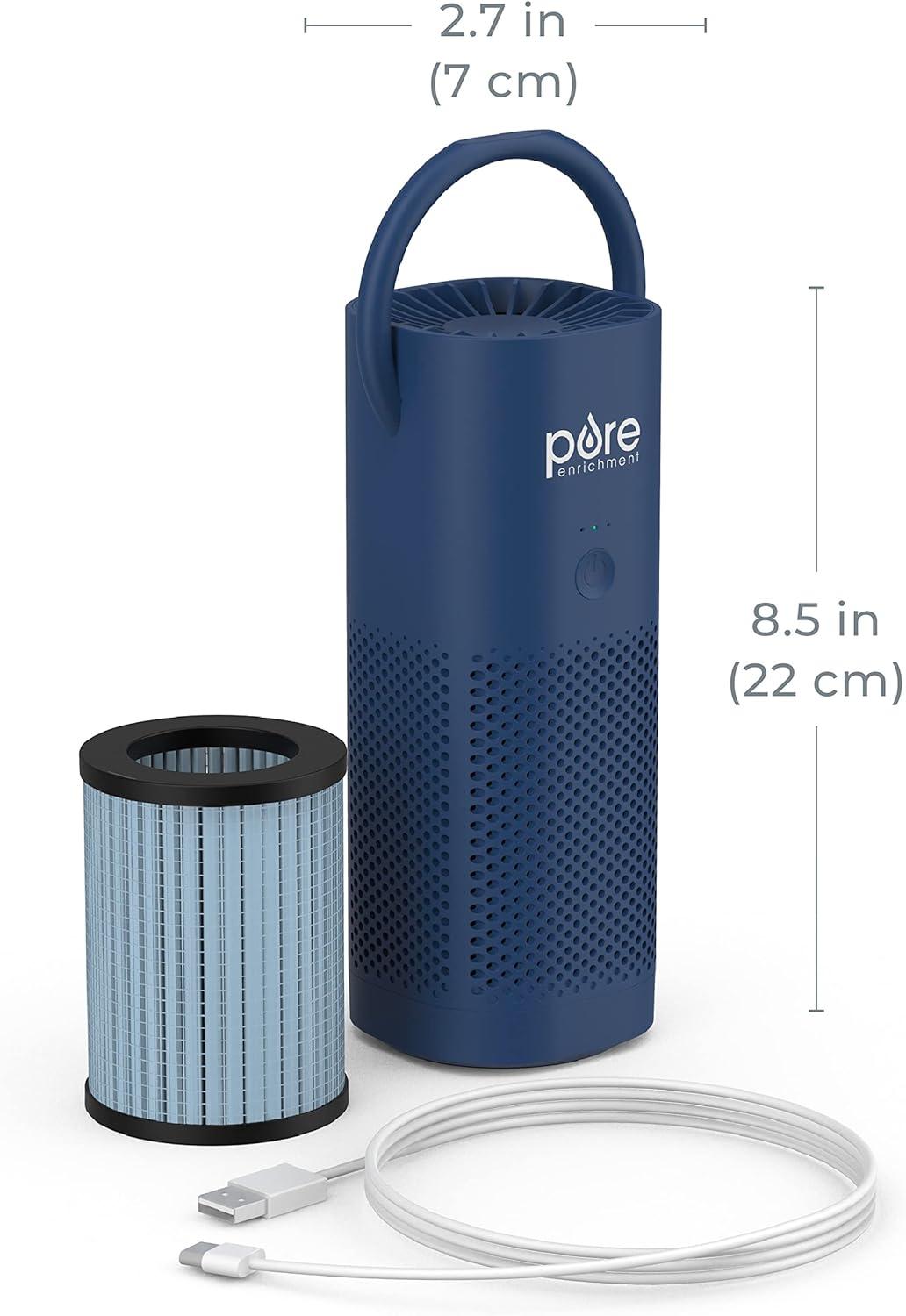 Blue Portable HEPA Air Purifier with Odor Absorbing Filter