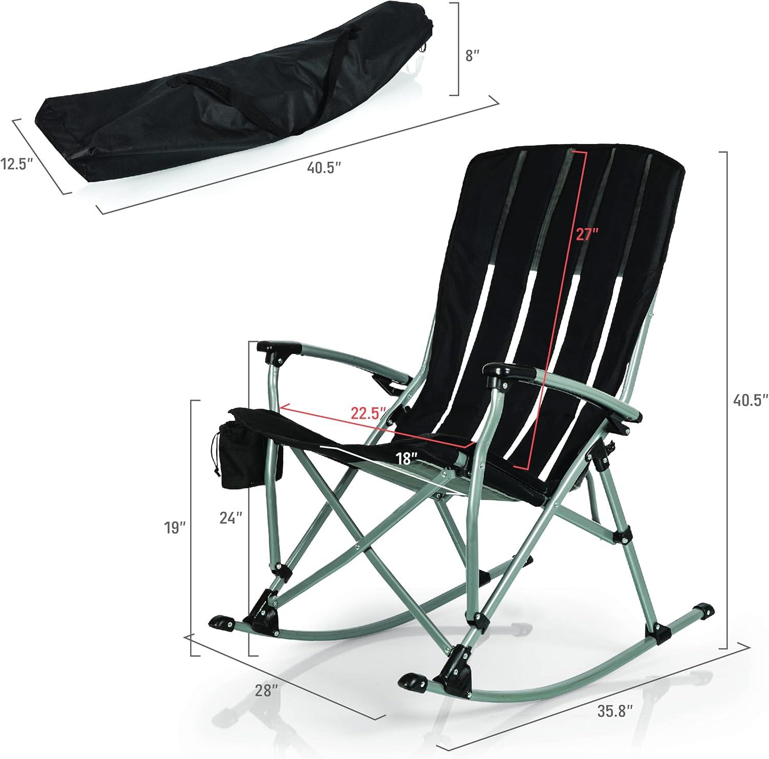 Picnic Time Outdoor Rocking Camp Chair - Navy Blue