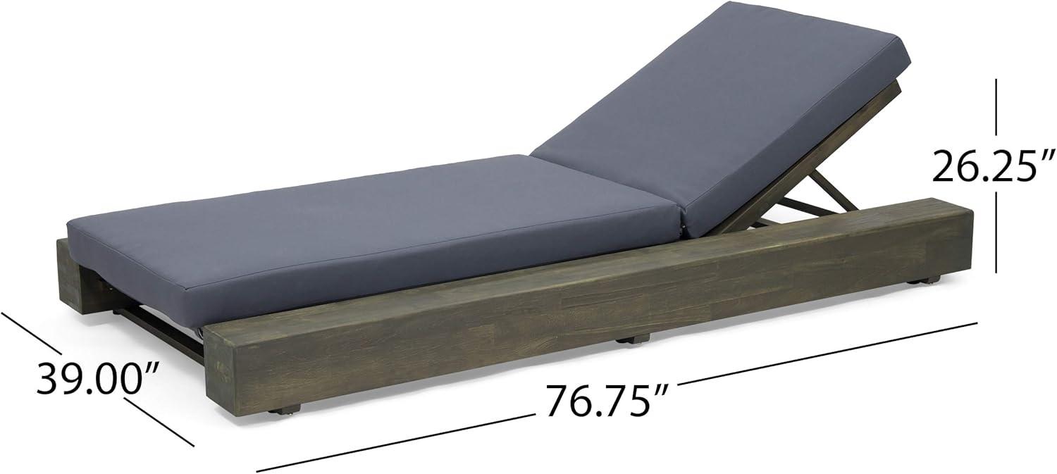 Donnie 39'' Outdoor Acacia Chaise Lounge (Set of 2)