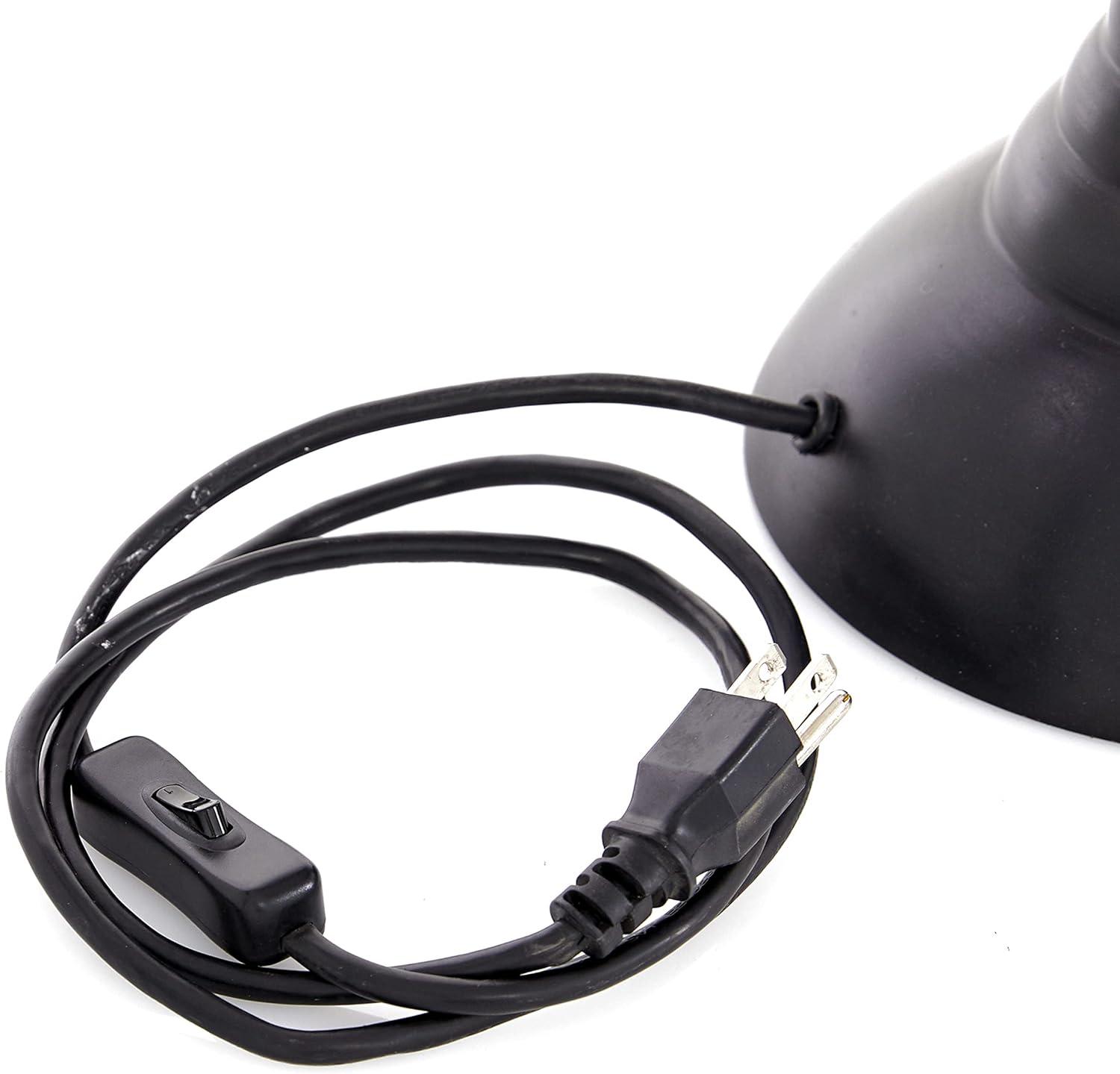DecMode 24" Pulley Black Desk Lamp with Black Metal Shade