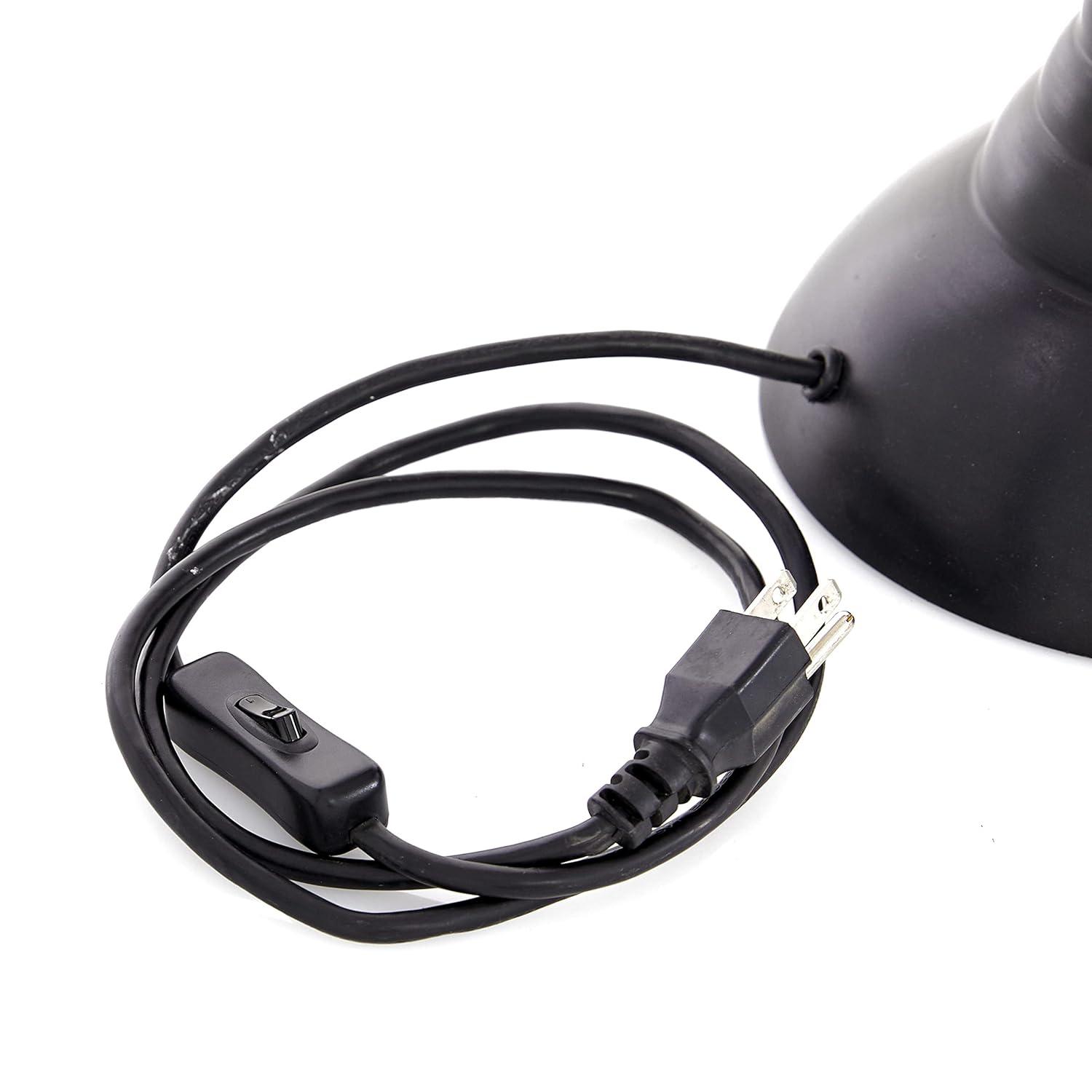 DecMode 24" Pulley Black Desk Lamp with Black Metal Shade