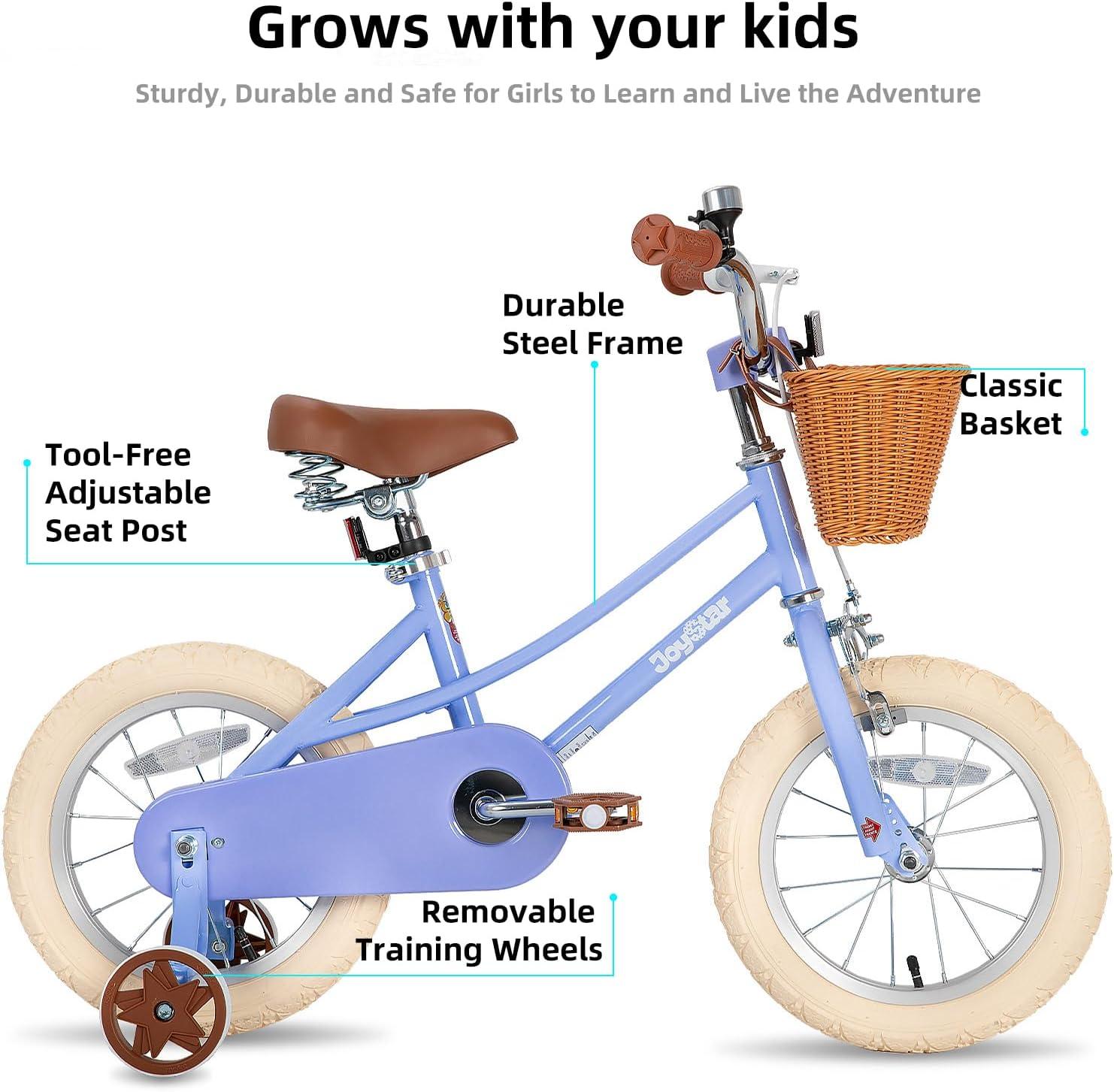 JOYSTAR Girls' 20" Training Wheel Retro Bicycle