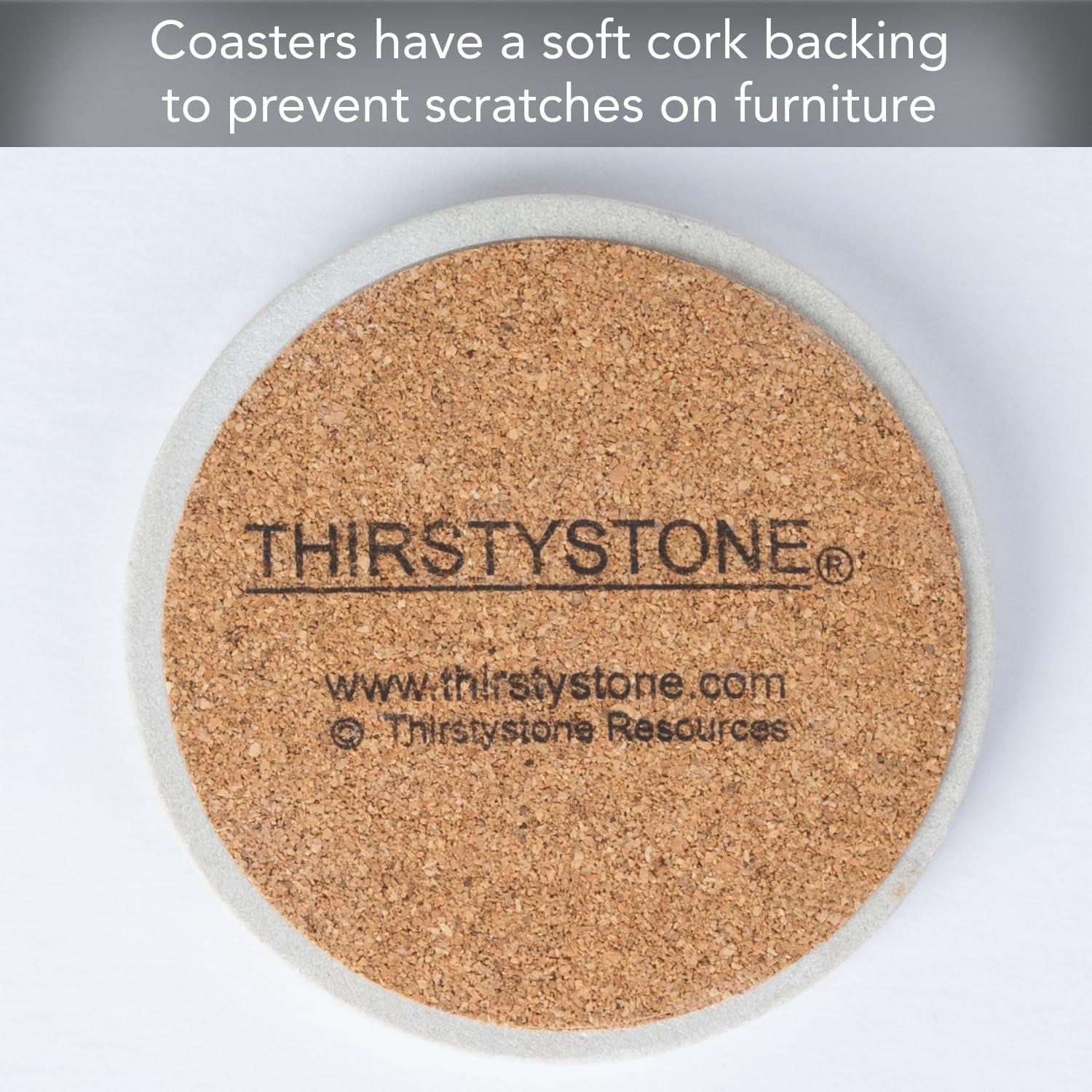 Thirstystone "Stone Herringbone" 4-Pack Natural Sandstone Coasters