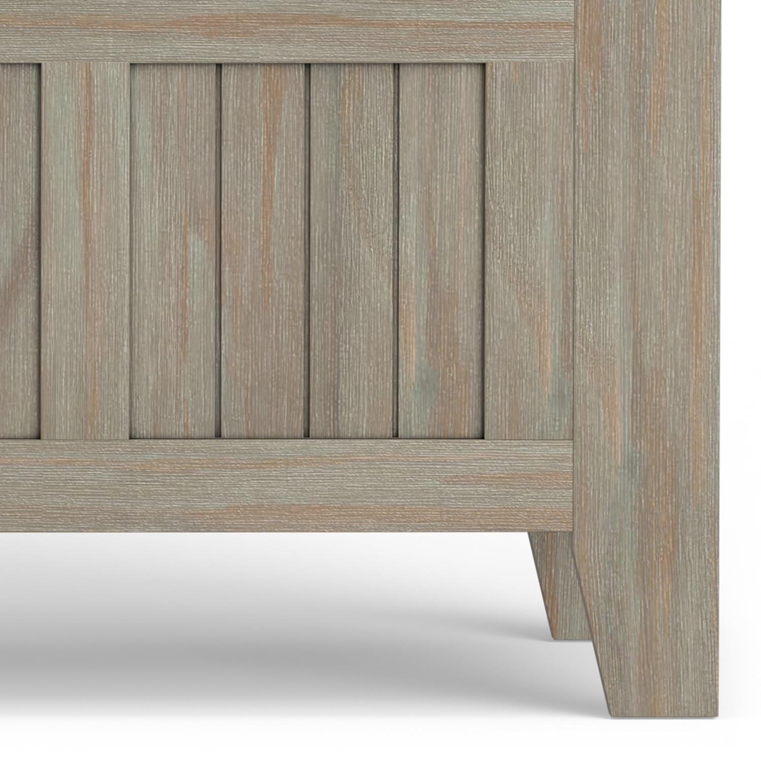 Simpli Home Acadian Solid Wood Entryway Storage Bench with Lift-Top Lid and Dual Compartments