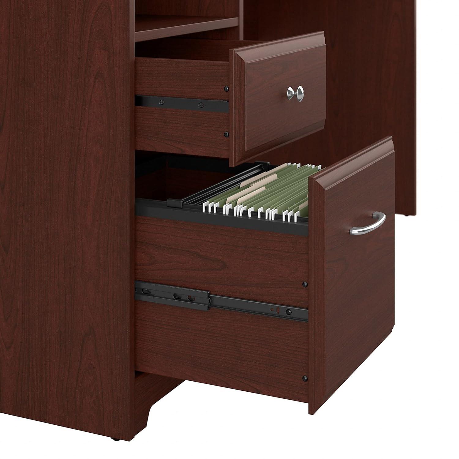 Bush Furniture Cabot 60" Computer Desk with Storage, Harvest Cherry