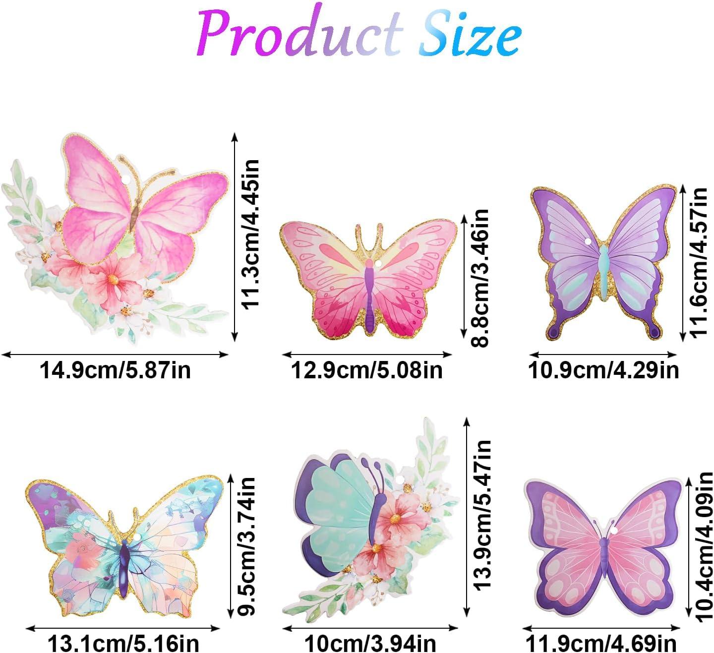Fumwase 30 Pcs Butterfly Hanging Swirl Decorations Hanging Butterfly Party Decoration for Baby Shower Party Wedding Room Spring Summer Garden Party Wall Decor