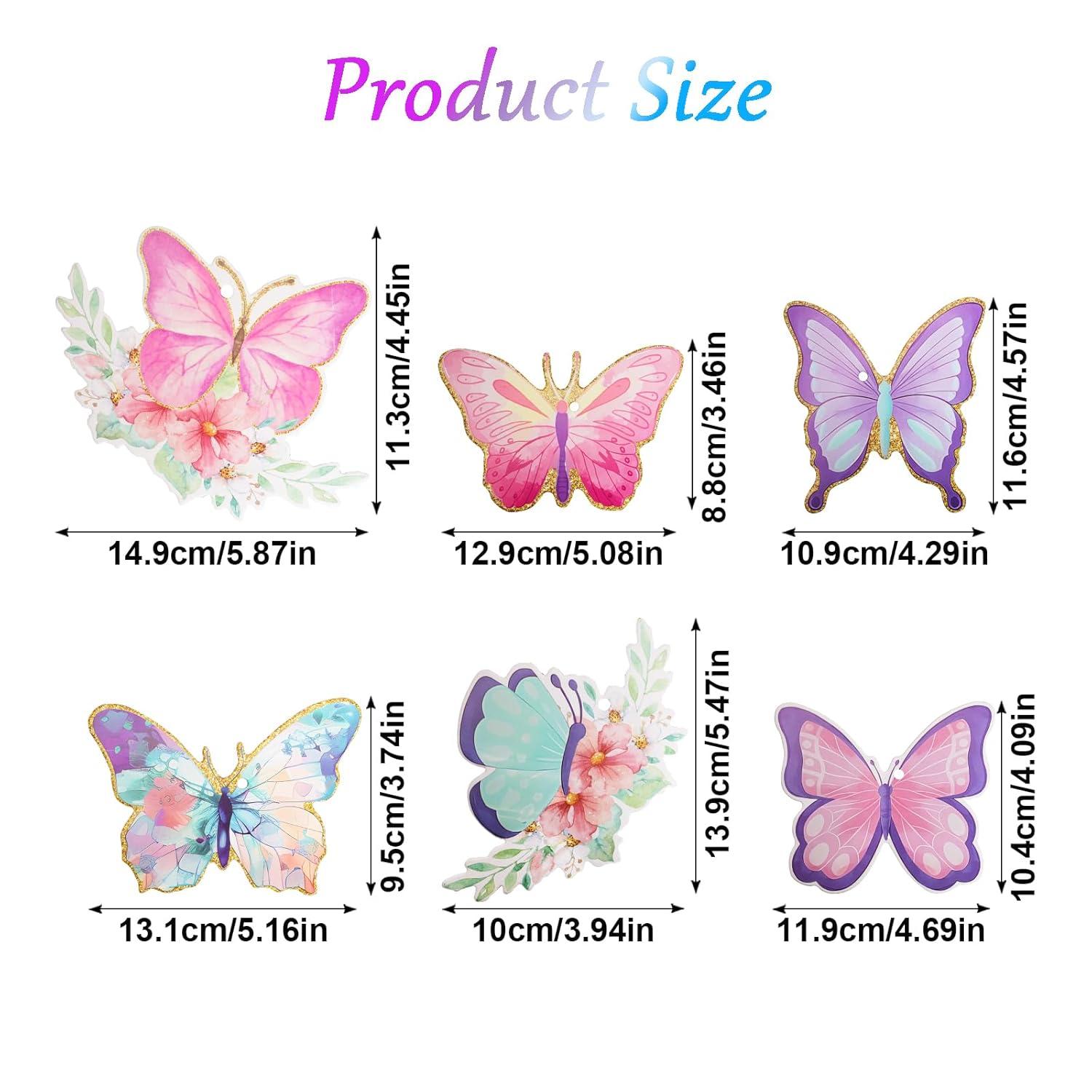 Fumwase 30 Pcs Butterfly Hanging Swirl Decorations Hanging Butterfly Party Decoration for Baby Shower Party Wedding Room Spring Summer Garden Party Wall Decor