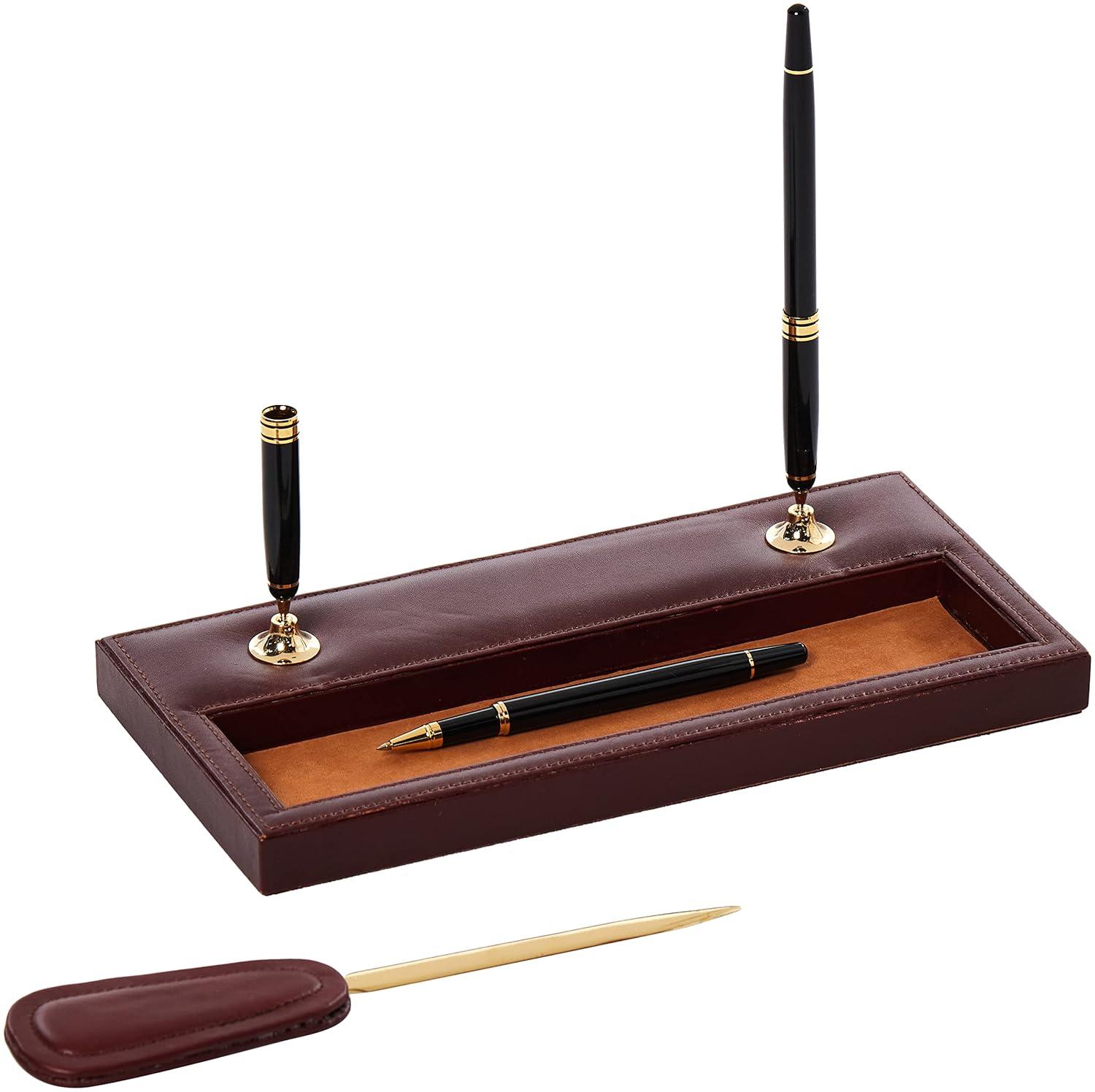 Dacasso Leather Desk Organizer Set