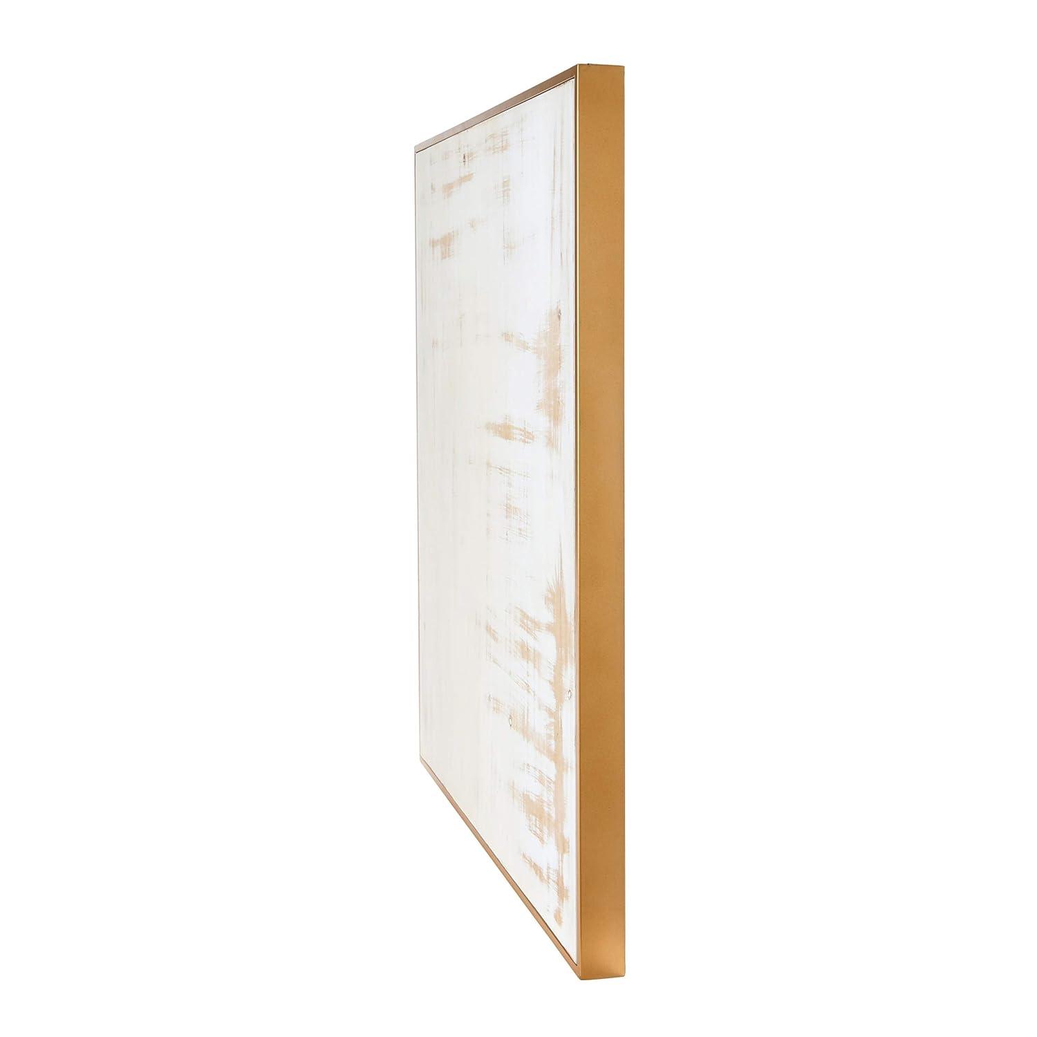Gold Framed Beige and Cream Abstract Print Wall Art