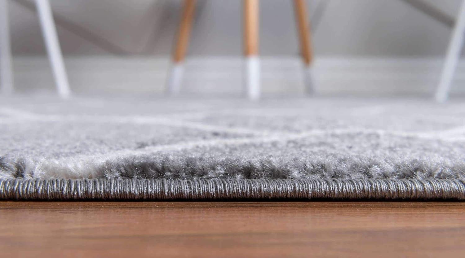 Unique Loom 7' 10 x 10' 0 Trellis Frieze Rounded Light Gray Area Rug