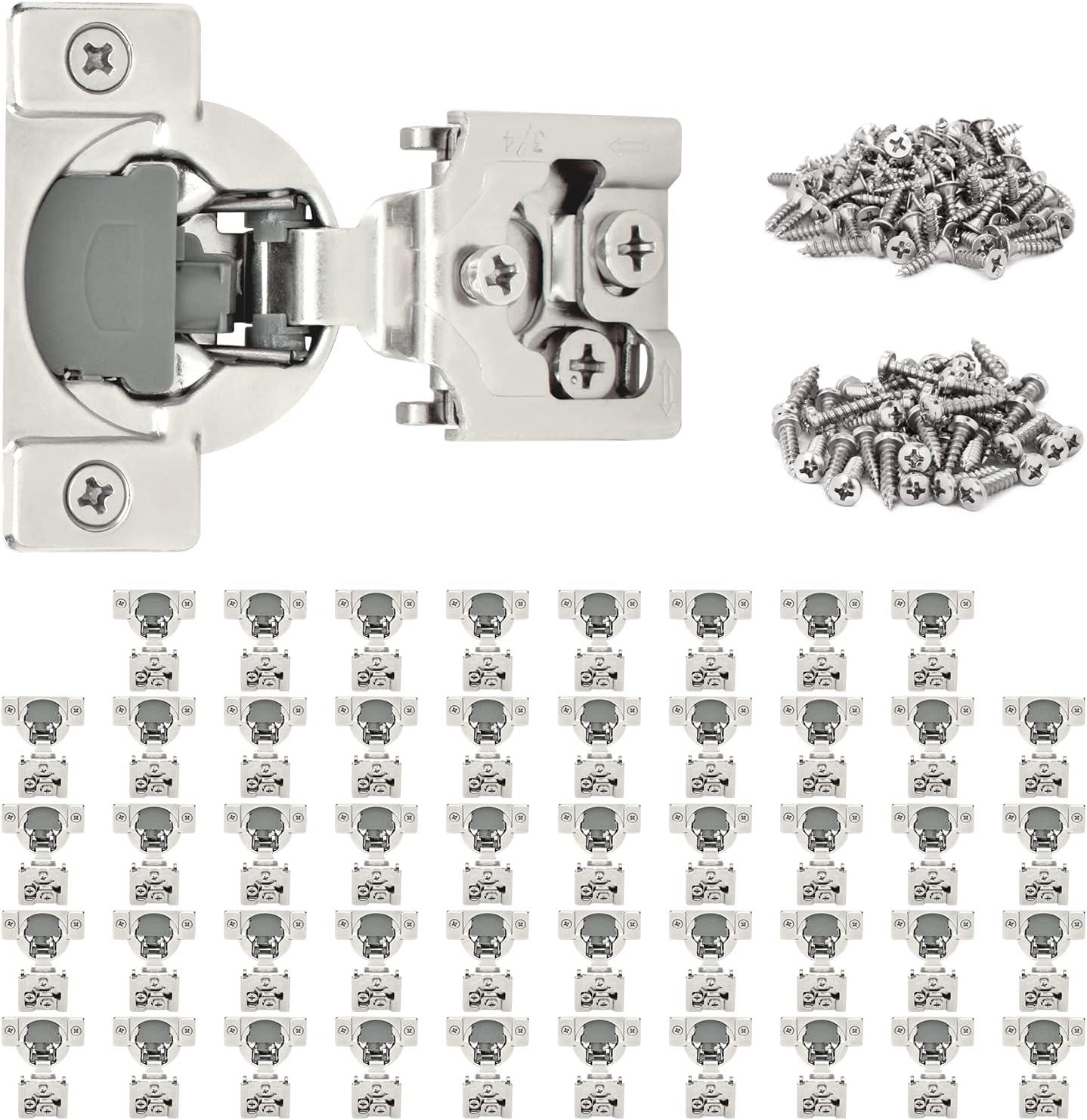 Steel Soft Close Cabinet Hinges 50 Pack 3/4" Overlay