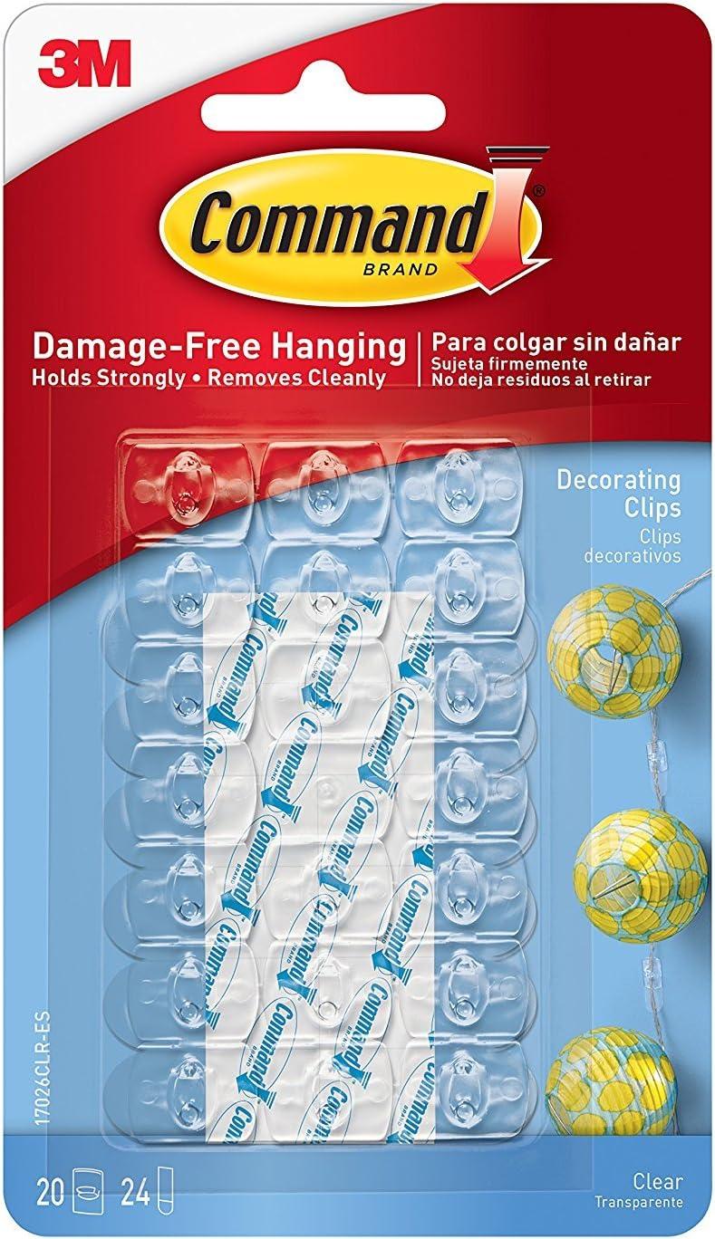 Clear Command Decorating Clips for Damage-Free Hanging, 60-Pack